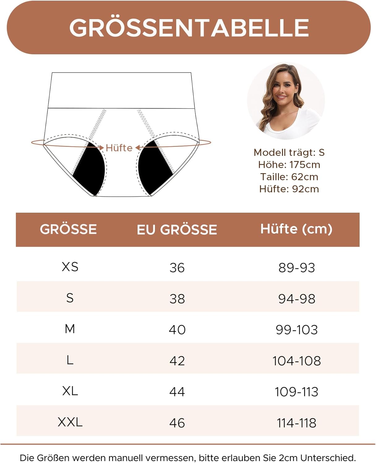 Thumbnail 5 de INNERSY Periodenunterschwäsche High Waist – Starke Blutung, Bambus, 3er Pack