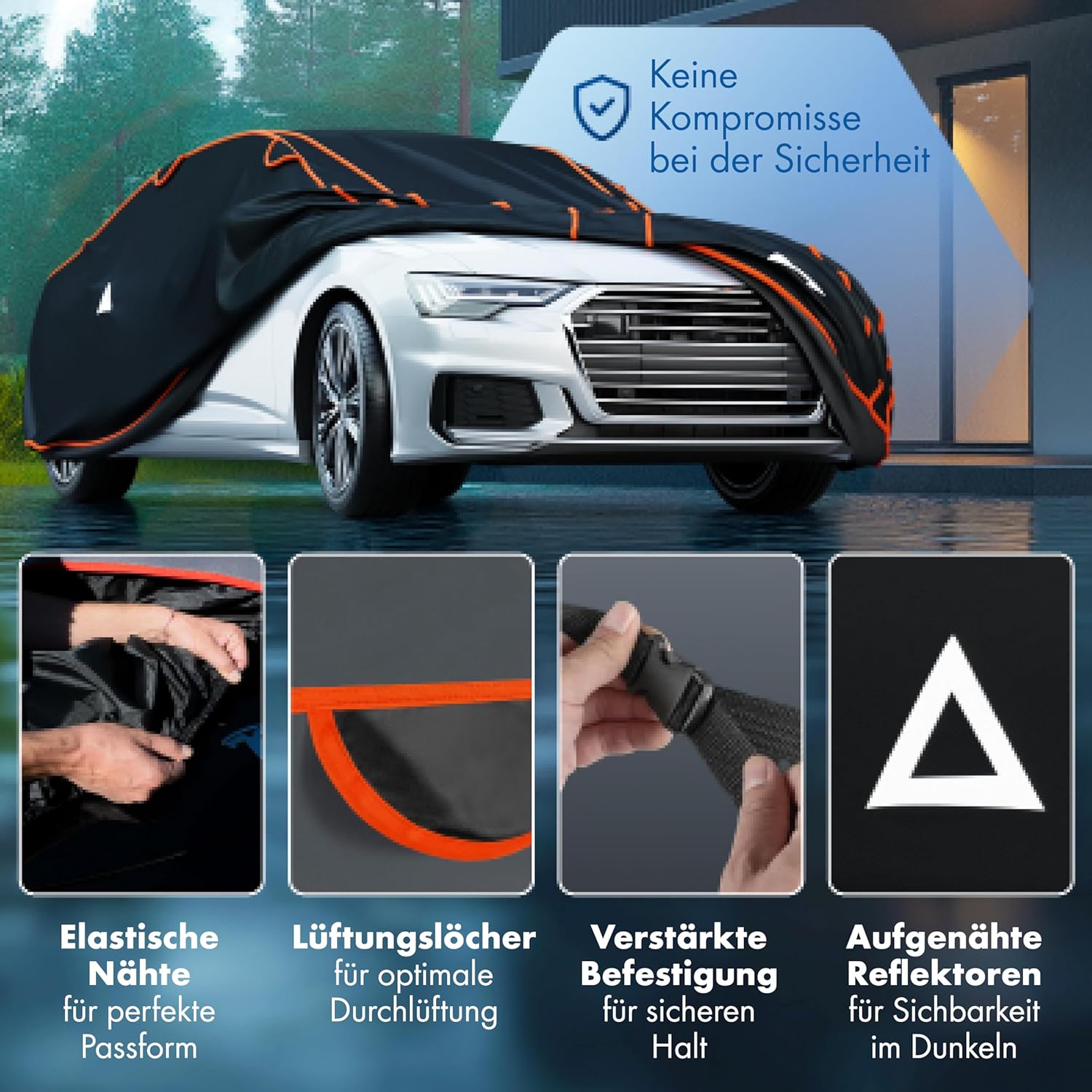 Thumbnail 5 de WALSER Hagelschutz Abdeckplane Auto – Perma Protect Complete Autogarage (TÜV geprüft), Vollgarage Abdeckung in Schwarz, Größe 1