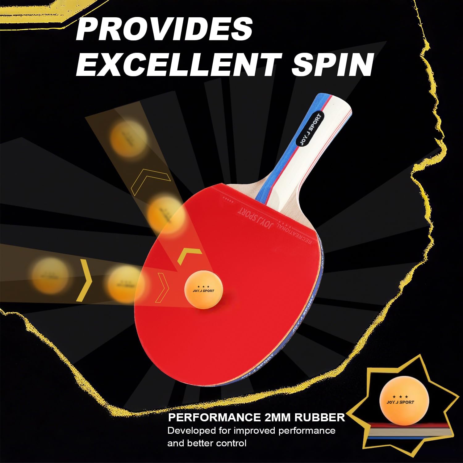 Detalle 2 de Table Tennis Bats and Balls Set – 3 balls