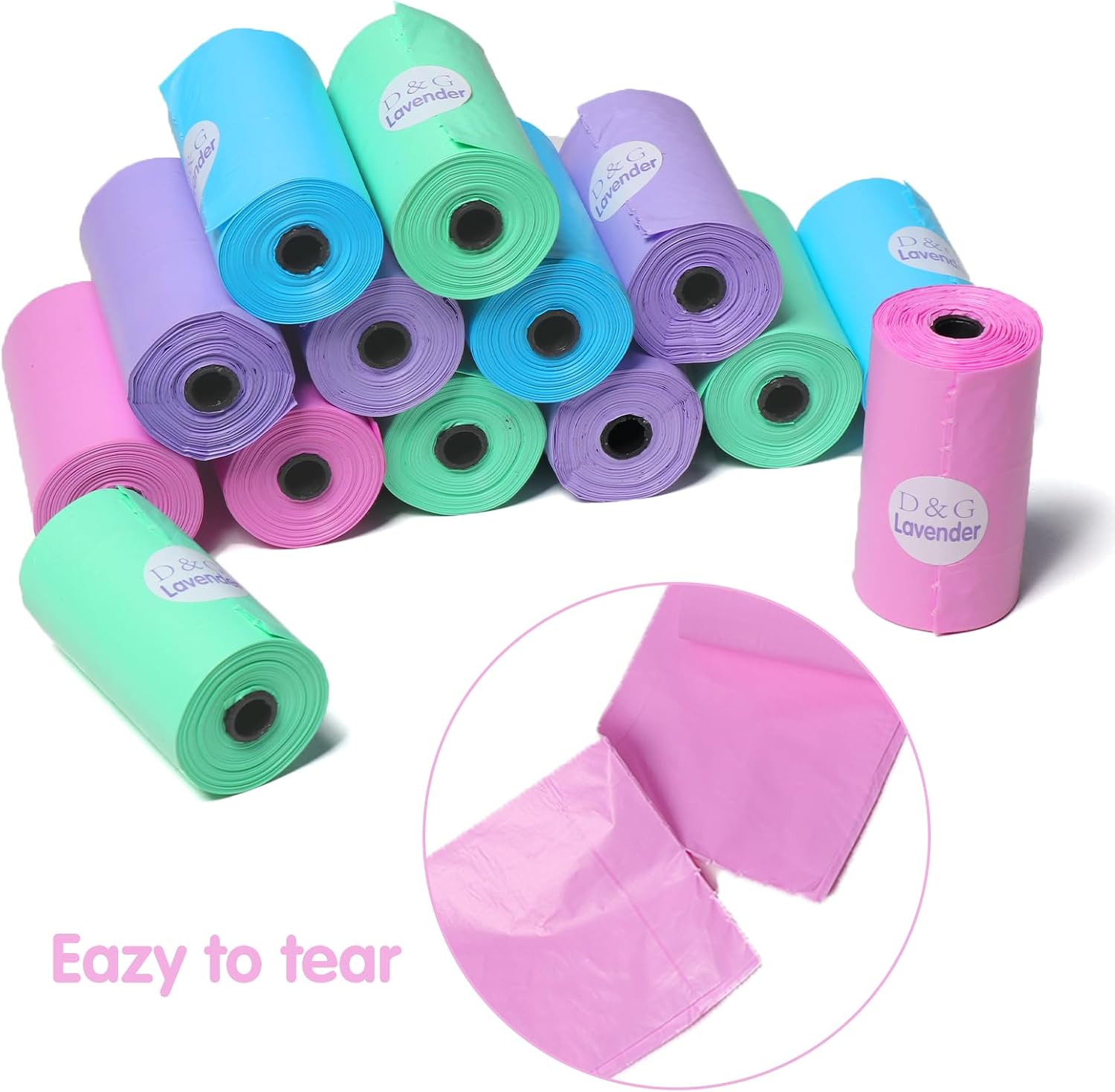 Detalle de DREAM&GLAMOUR Disposable Diaper Sacks, 240 Count, Lavender Scent, 16 Rolls