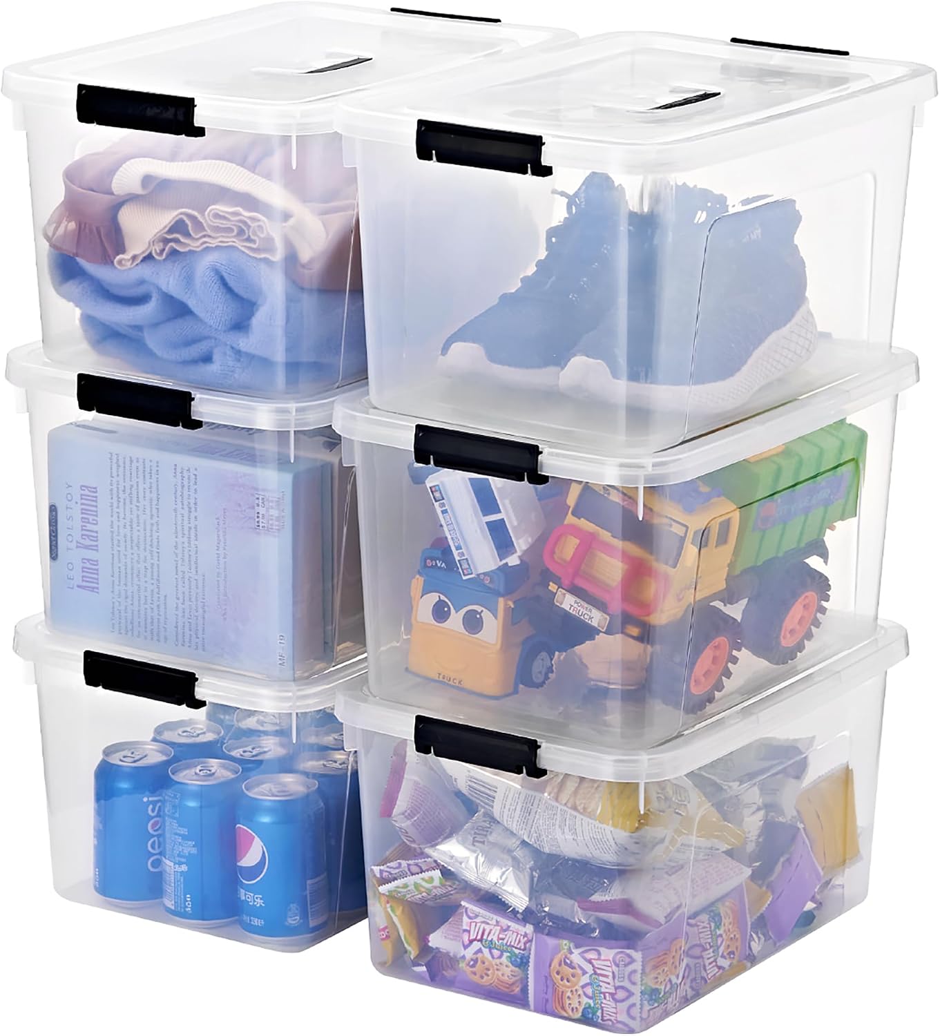 Thumbnail 2 de JUJIAJIA 19 Quart Storage Bins 6-Pack