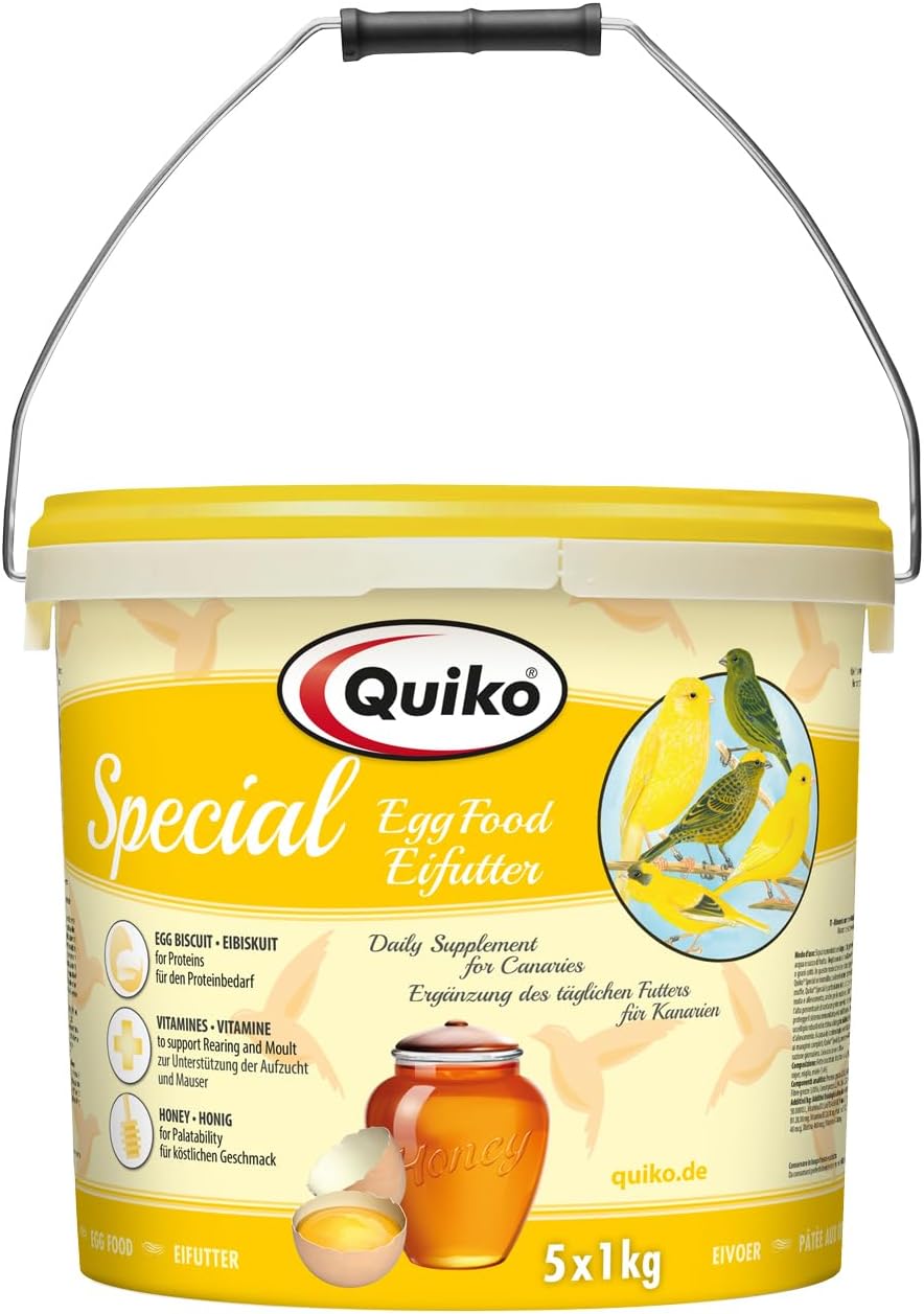 Detalle 2 de Quiko Special Mangime per uova 1kg: cibo a base di uova per canarini e canarini Positur