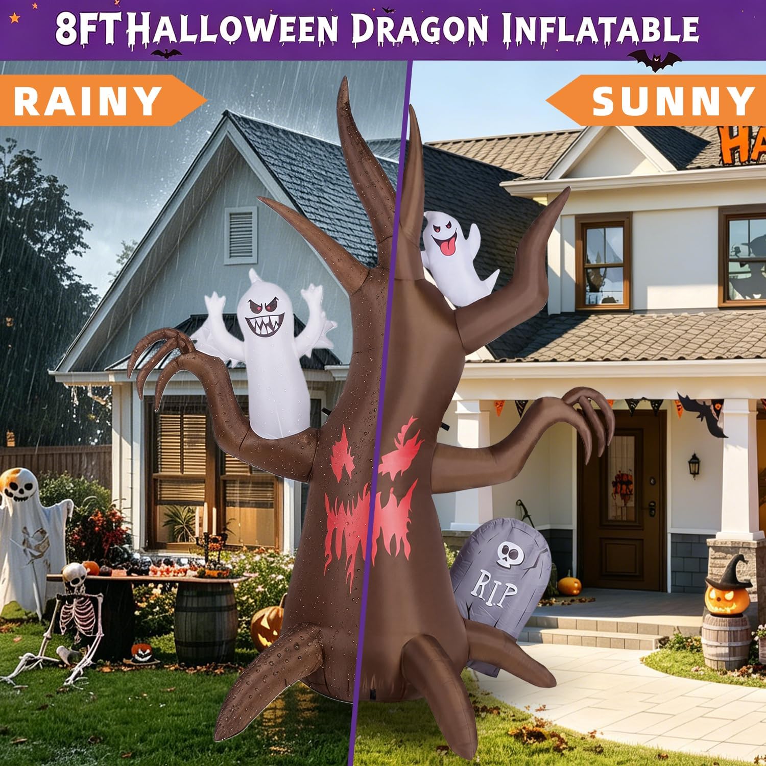 Thumbnail 6 de Kendane CQJR 8FT Halloween Inflatable Scary Tree with Built-In LEDs