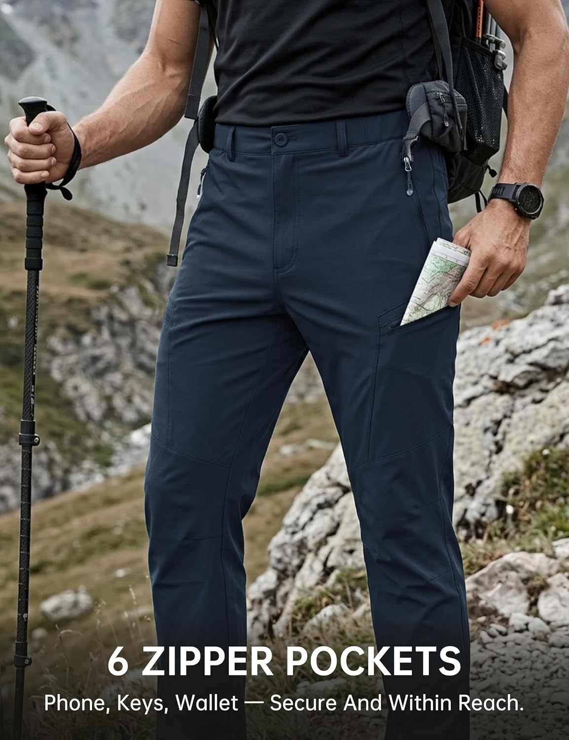 Thumbnail 4 de Arunlluta Men's Hiking Pants, 4-Way Stretch, UPF 50+, 6 Zipper Pockets