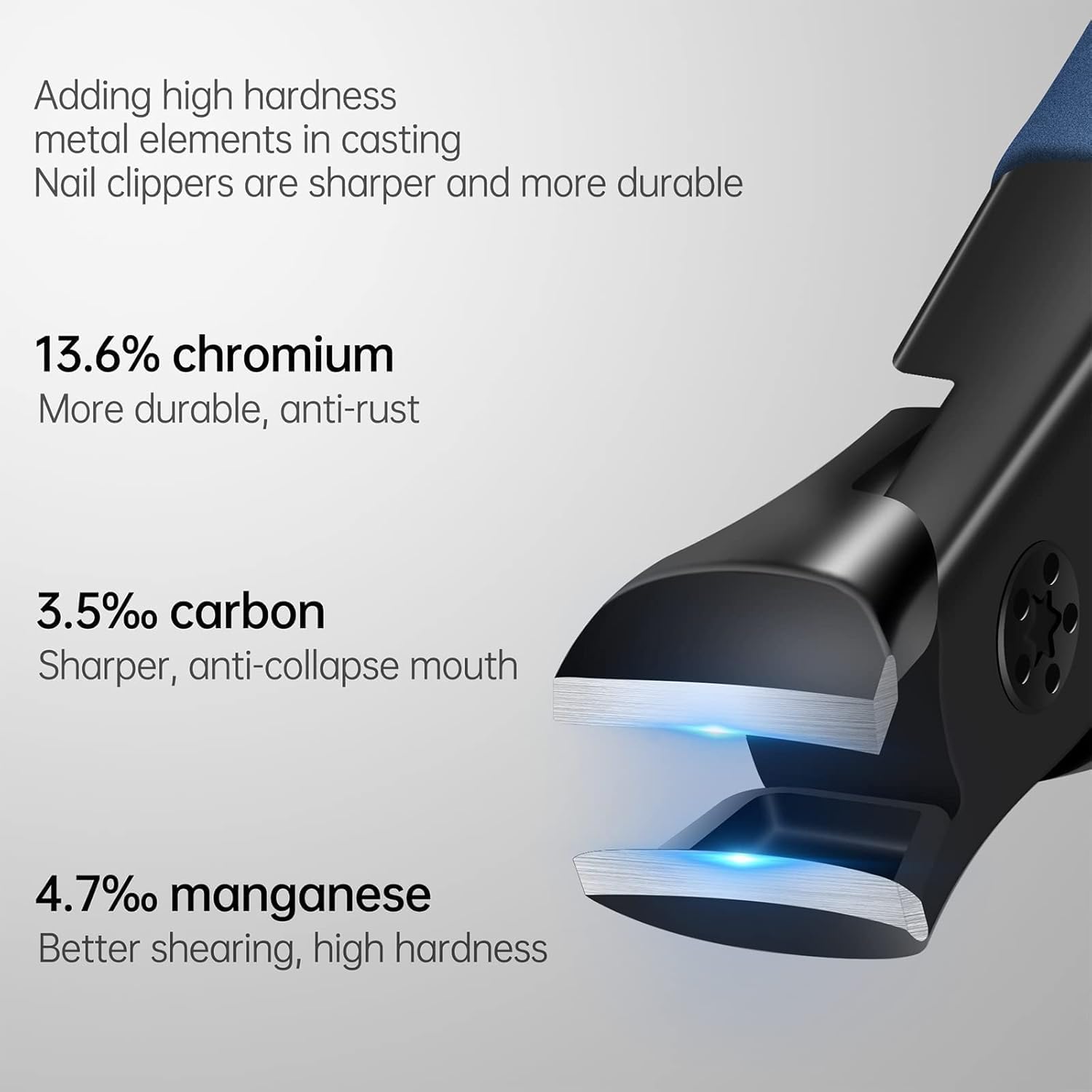 Detalle de START MAKERS NAILC Thick Nail Clippers, Wide Jaw, Curved Stainless Steel Blade