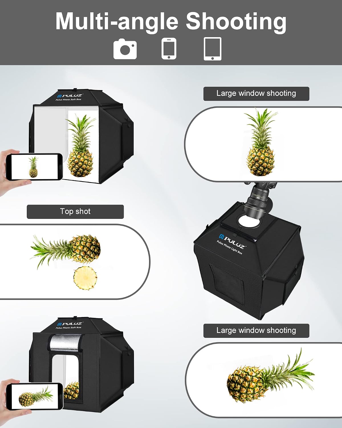 Detalle 2 de PULUZ Upgrade Fotobox 40 cm mit 480 LED-Leuchten