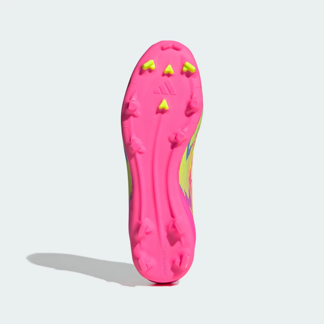 Detalle de Adidas F50 League, botas de fútbol para césped natural seco y multisuperficie, rosa