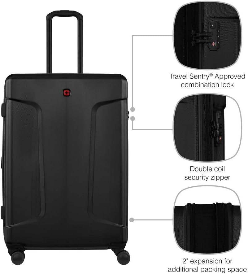 Detalle de WENGER Legacy Large Valigia Rigida con 4 Ruote: espandibile, sicurezza TSA e comfort di viaggio