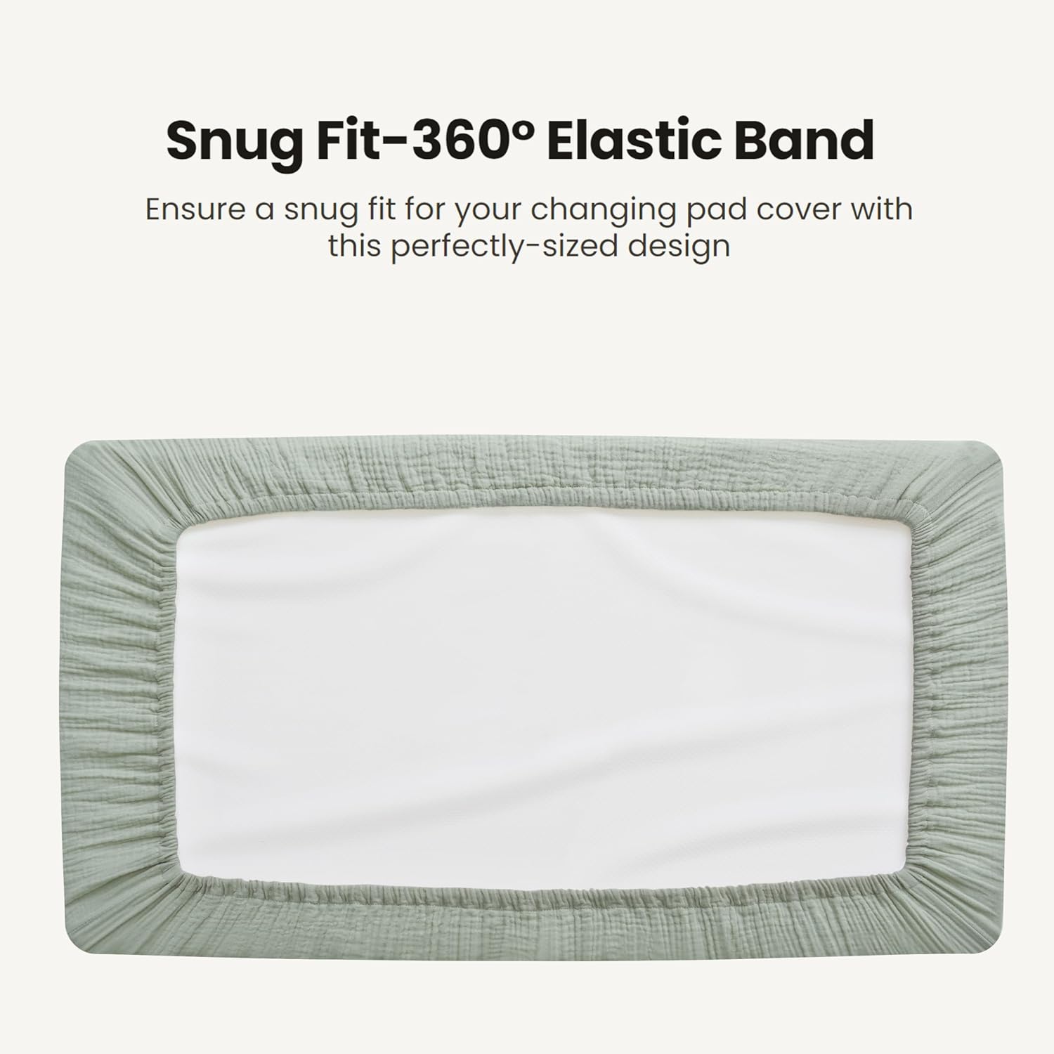 Thumbnail 6 de Konssy Quilted Muslin Changing Pad Covers, 2-Pack, 32 x 16-Inch, Waterproof Backing
