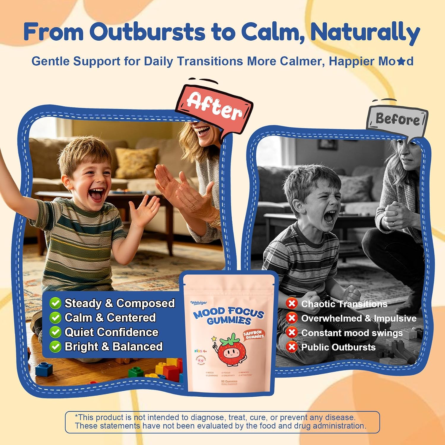 Detalle 2 de Welvigor Saffron Kids Gummies with Magnesium, 0 Sugar, and 50 mg Saffron