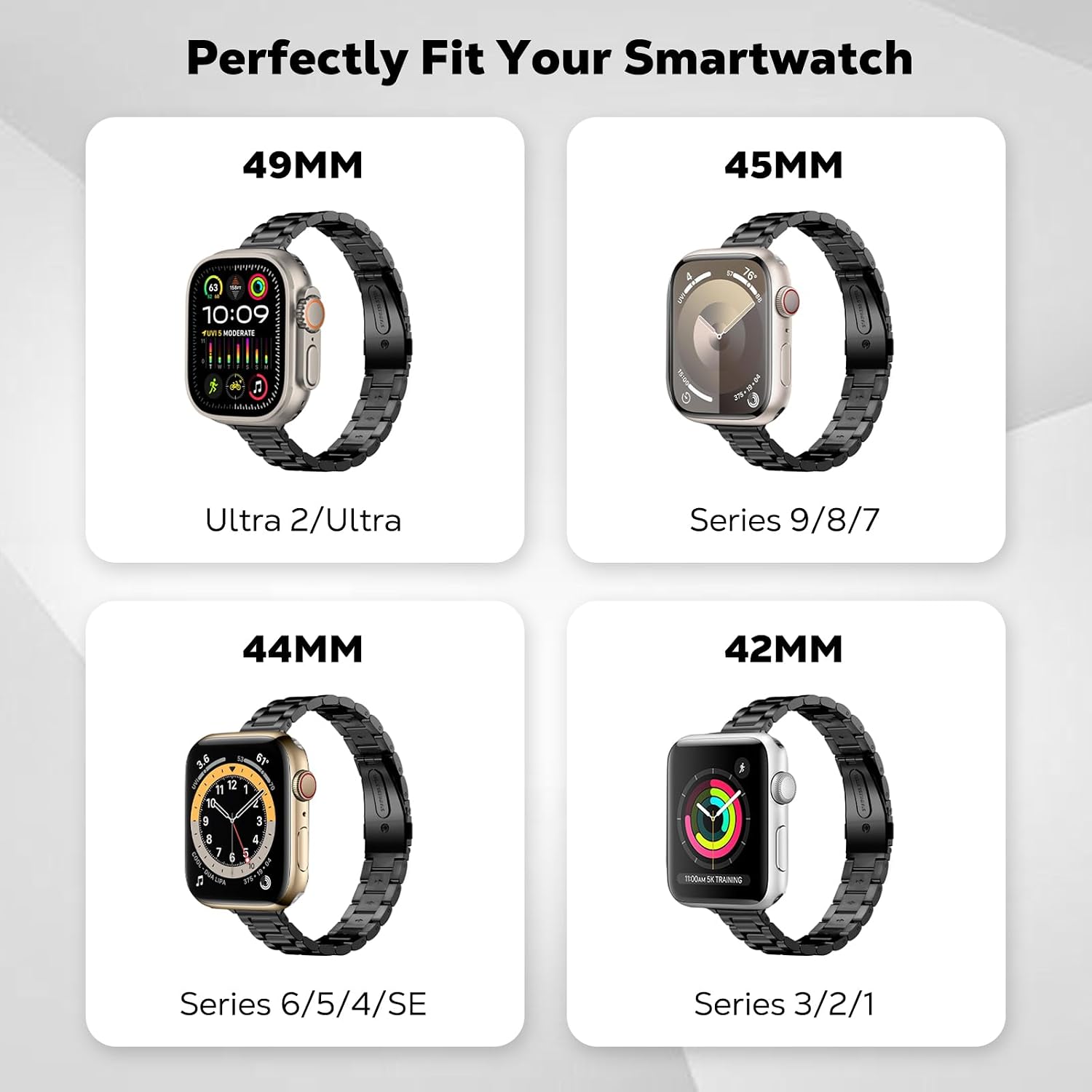 Thumbnail 1 de MoKo cinturino acciaio per Apple Watch 14,3 mm