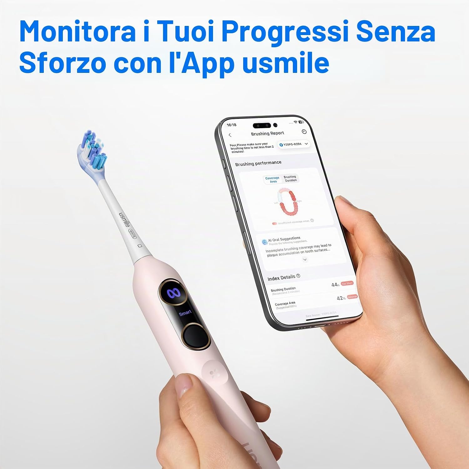 Thumbnail 5 de usmile Y20 PRO Spazzolino elettrico intelligente – 5 modalità, mappa 3D e batteria da 90 giorni