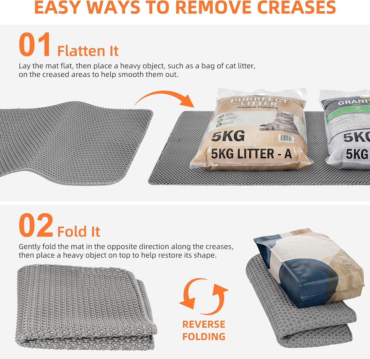 Detalle de Anywish P03-1006 Cat Litter Mat, 47" x 33" Double-Layer EVA