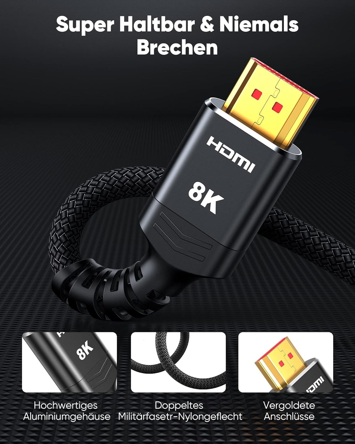 Thumbnail 5 de Highwings HDMI 2.1 Kabel 15 m – 8K/60Hz & 4K/120Hz, eARC, DTS:X, HDCP 2.2/2.3
