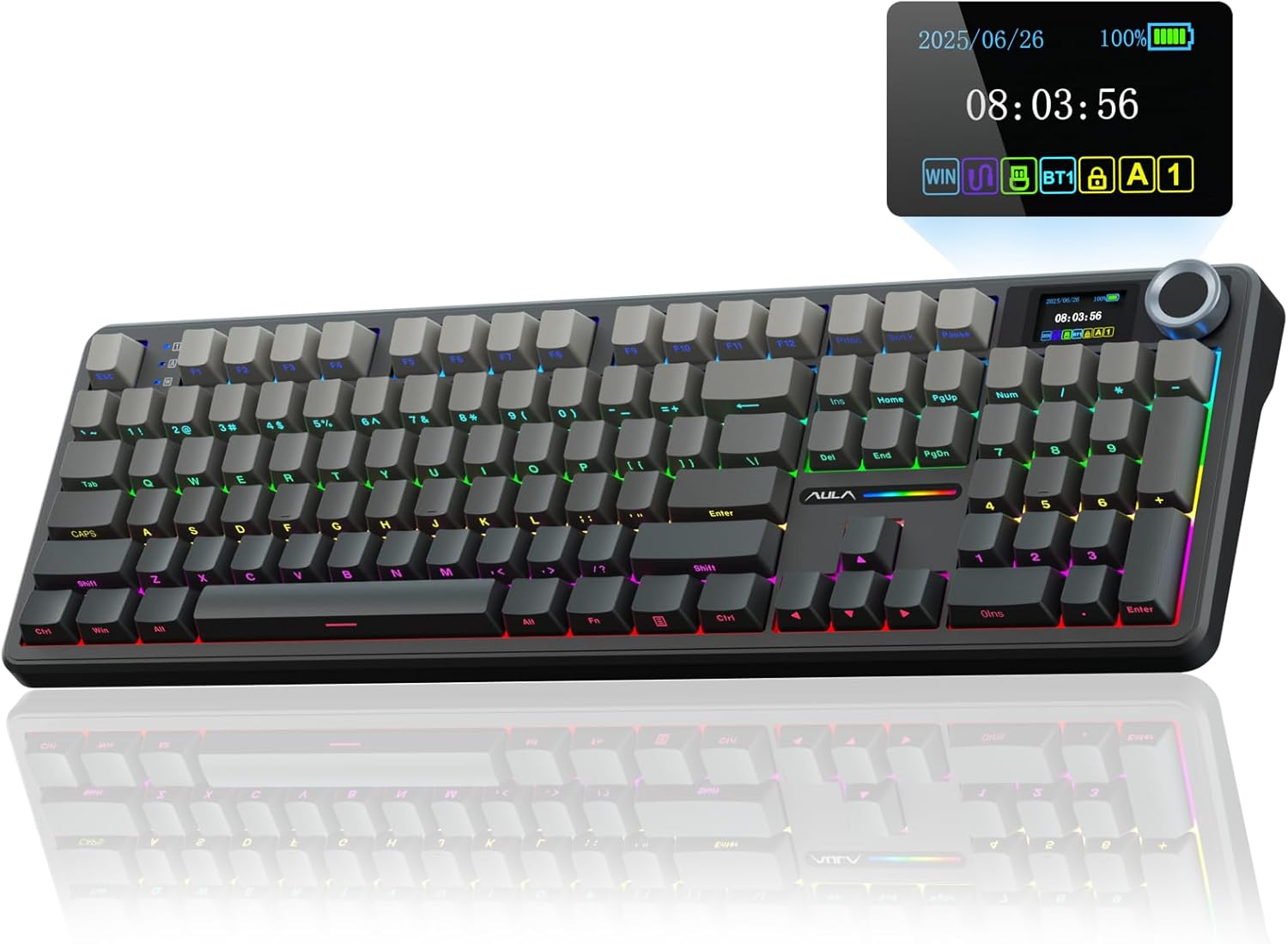 Detalle de AULA F108 PRO wireless mechanical 8000mAh ⌨