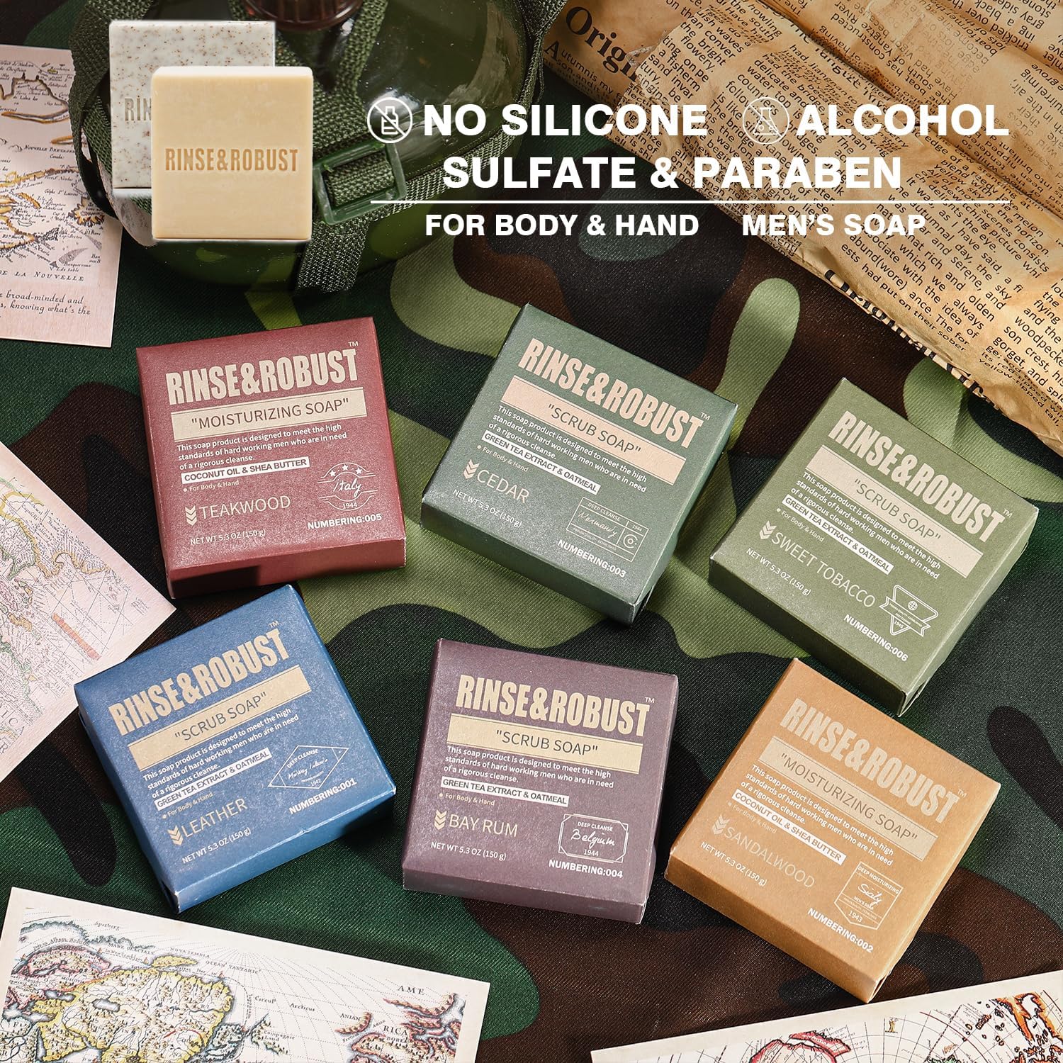 Thumbnail 6 de Rinse & Robust Men’s Bar Soap, 6-Pack with Six Distinct Scents