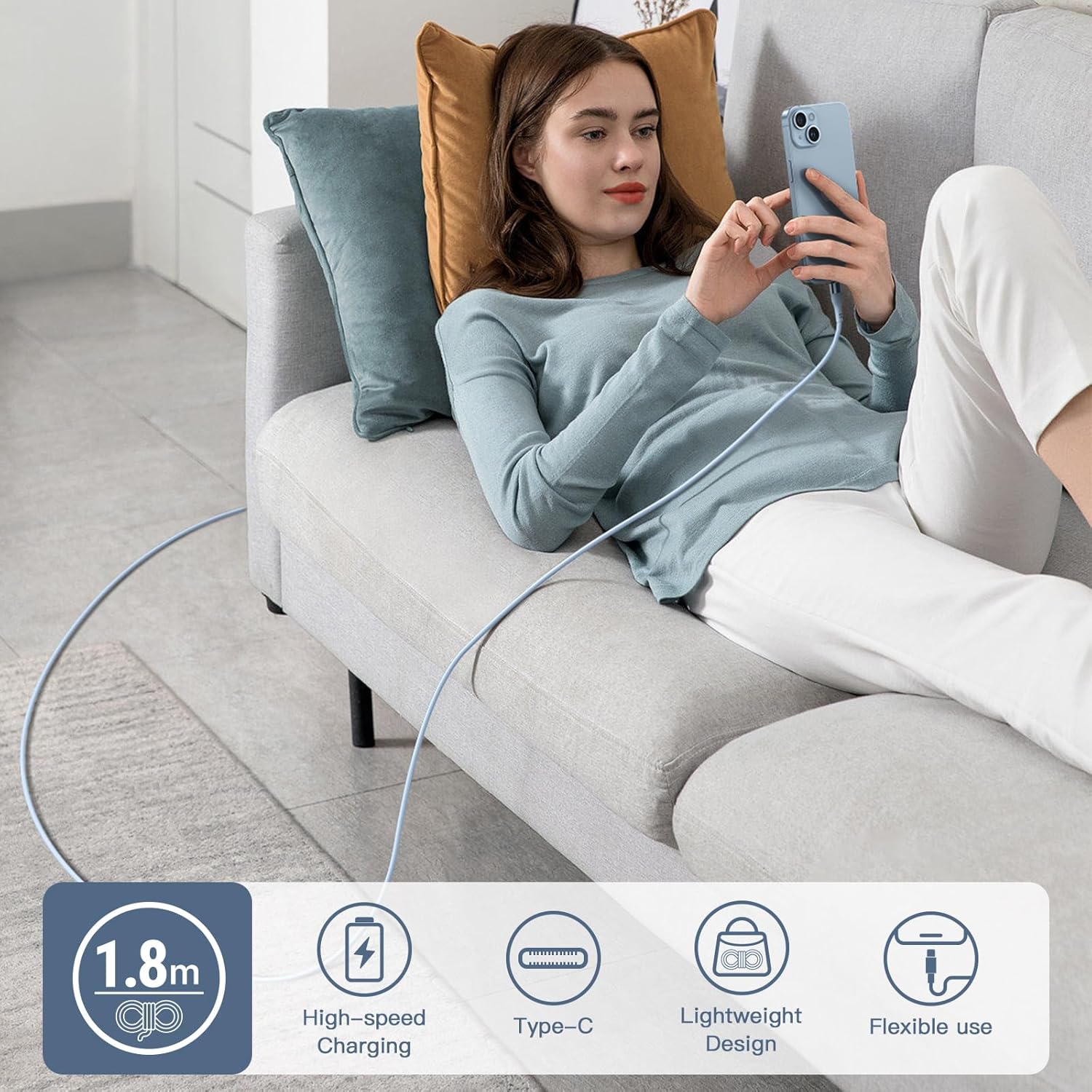 Thumbnail 4 de USB C Charger Cable 3PACK 6FT