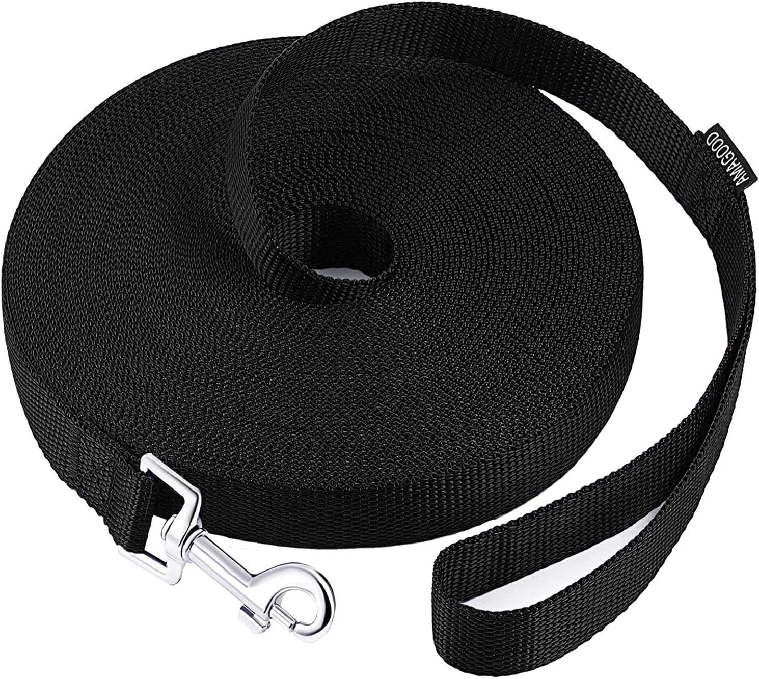 Detalle de AMAGOOD 100-Foot Dog Training Leash, Green Braided Line, 3/4-Inch Wide