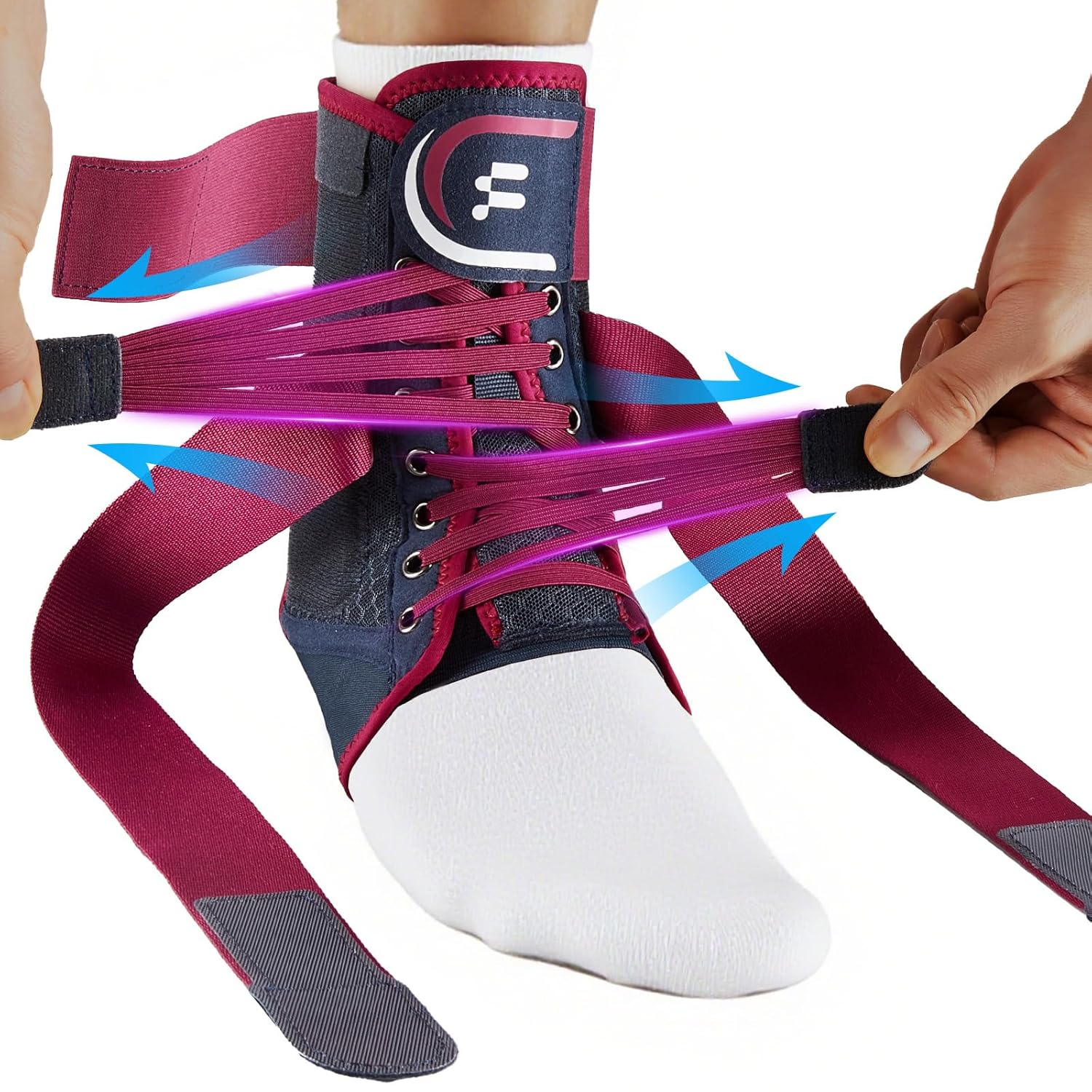 Fitomo Women’s Ankle Support Brace with Removable Stabilizers (for ligament support & recovery) – 1 unit
