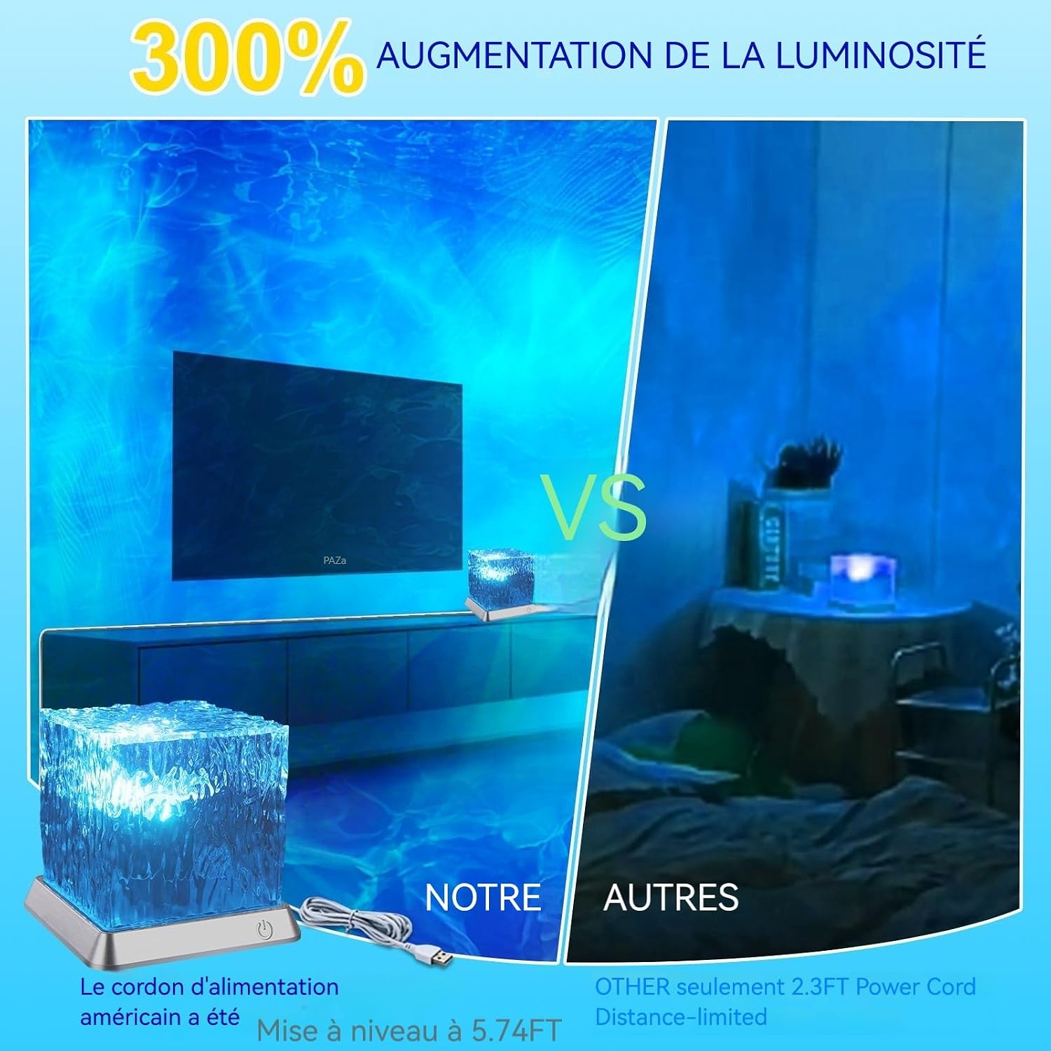 Detalle 2 de Projecteur d’aurore boréale 16 couleurs Cube