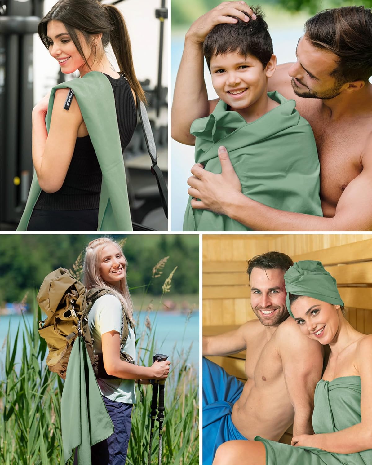 Detalle de Fit-Flip Mikrofaser-Handtuch schnelltrocknend – ideal für Fitness, Sport und Sauna