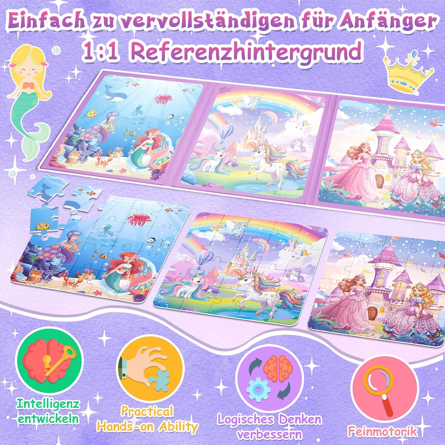 Detalle 2 de Dikence Magnet Puzzle Spielzeug 7.1x7.1 Zoll