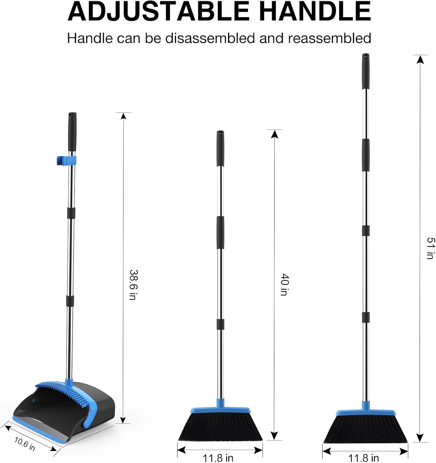 Detalle 2 de NACENA Broom and Dustpan Set 52-In Handle