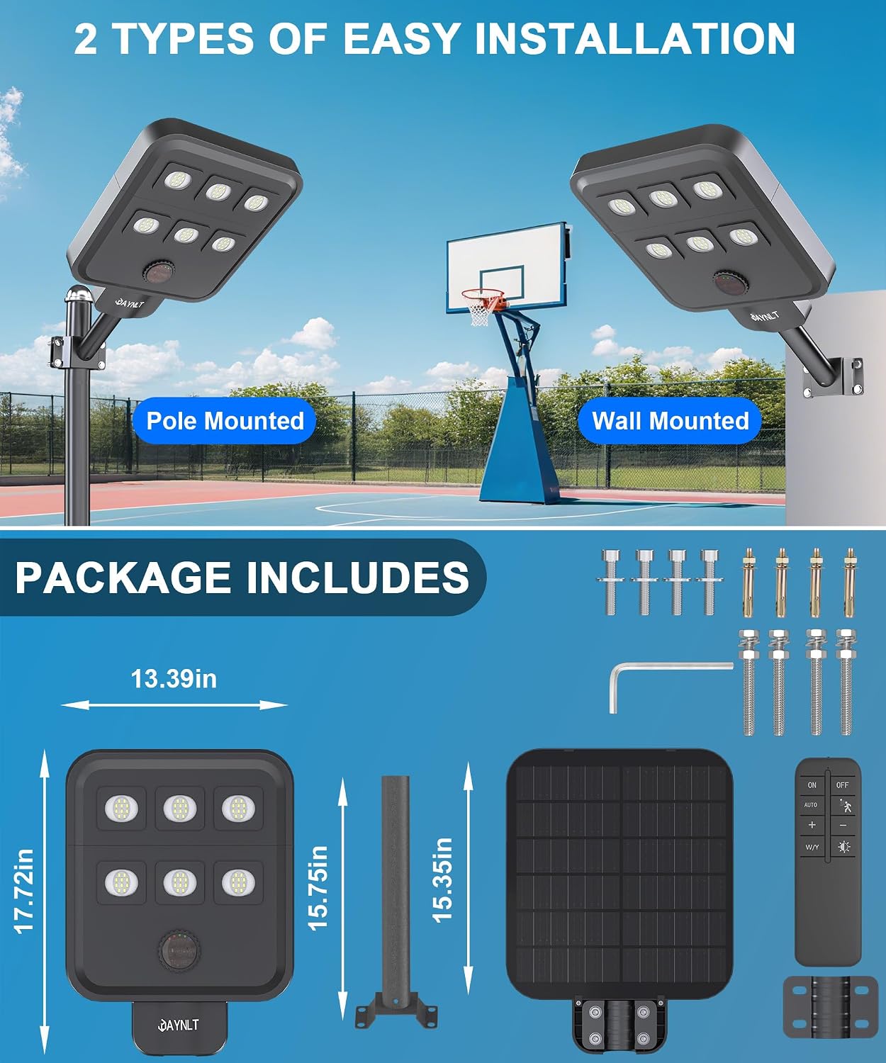 Thumbnail 6 de JAYNLT X-8000W Solar Street Light, 8,000 lm, Motion Sensor, IP67