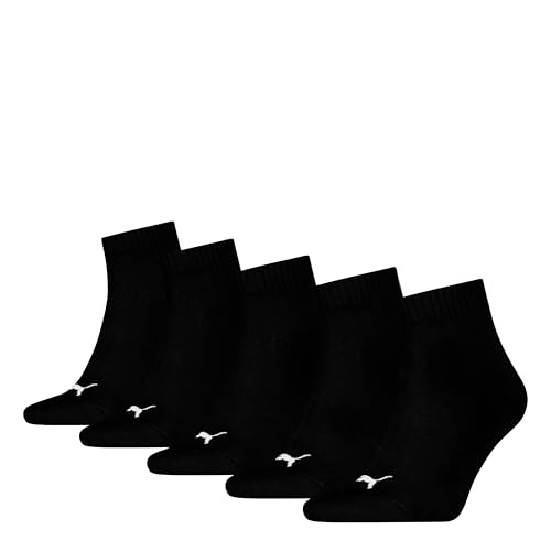 Detalle de PUMA Unisex Quarter Socken 5er-Pack – Komfort durch Soft Cotton und nahtlose Passform
