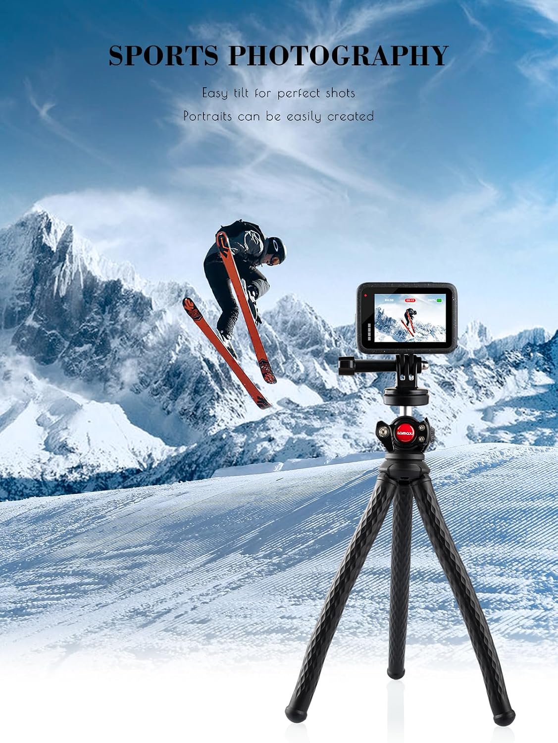 Detalle 2 de Lammcou Go Pro Stativ 11,02 Zoll