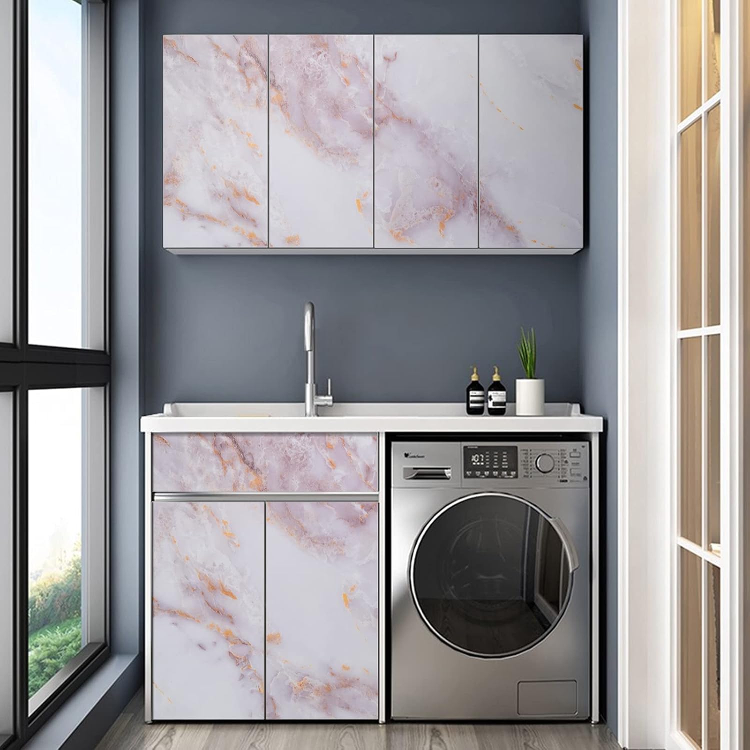 Thumbnail 6 de Mármol Blanco Vinilo Adhesivo para Muebles 30x300cm 🏡