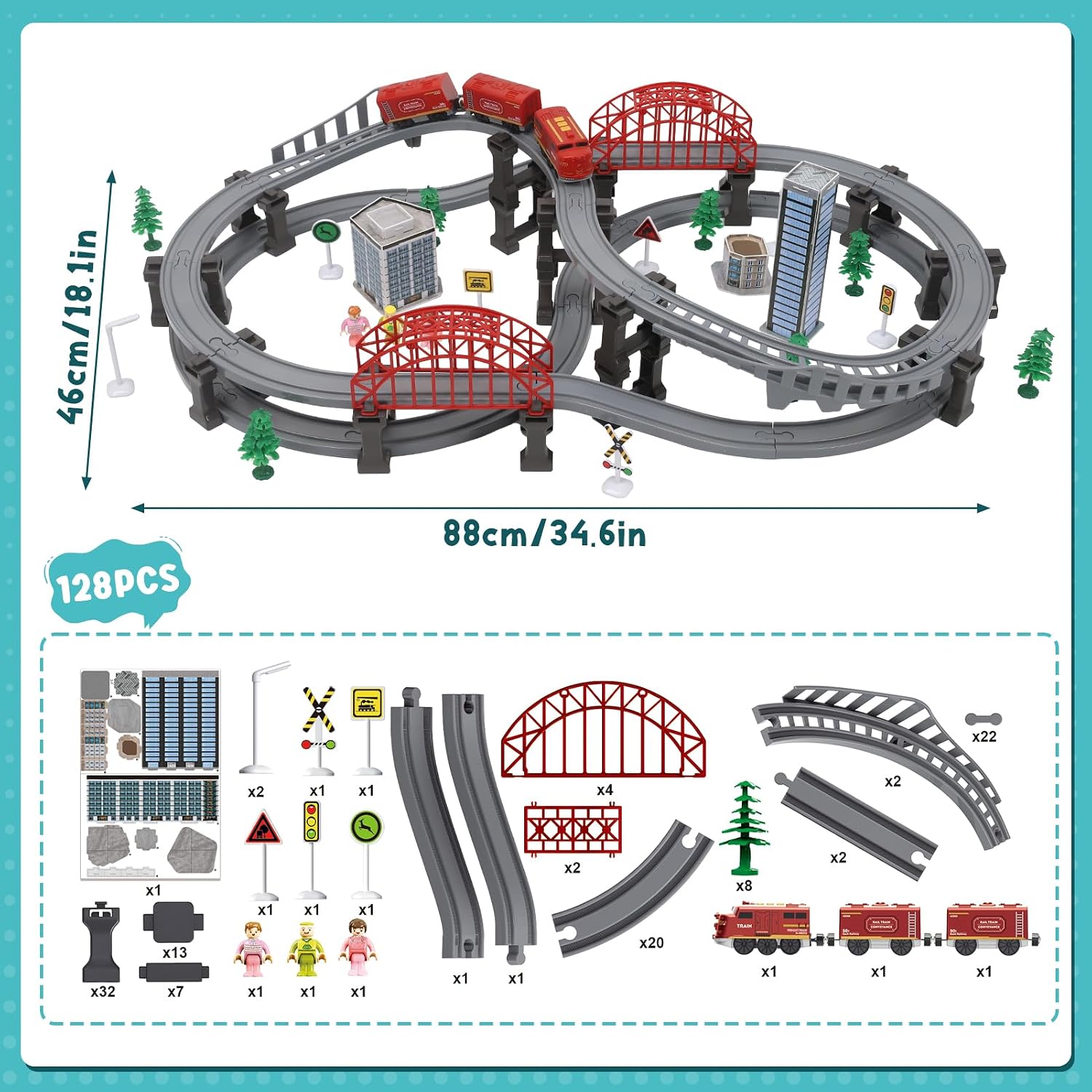Thumbnail 5 de XIAPIA Electric Train Set 128 pcs