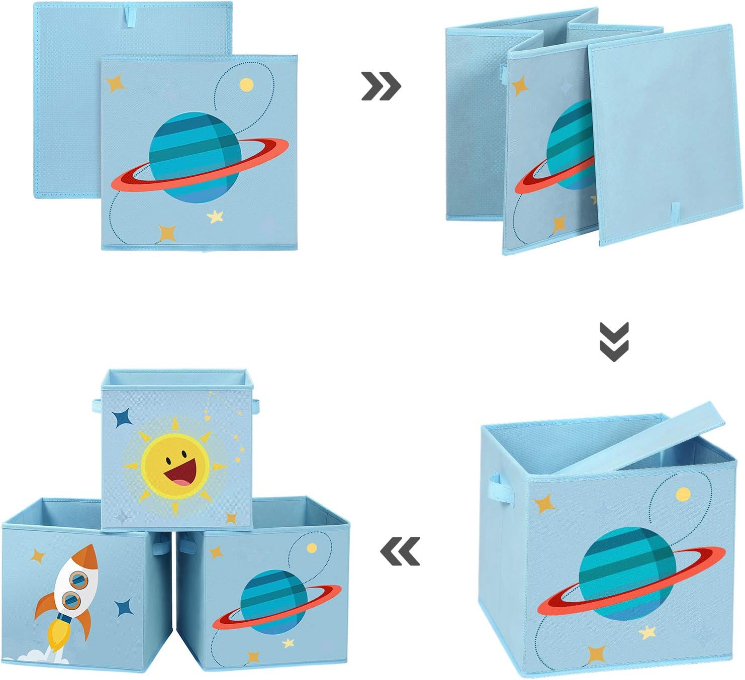 Thumbnail 4 de SONGMICS Cajas de Almacenaje juego 3 azul
