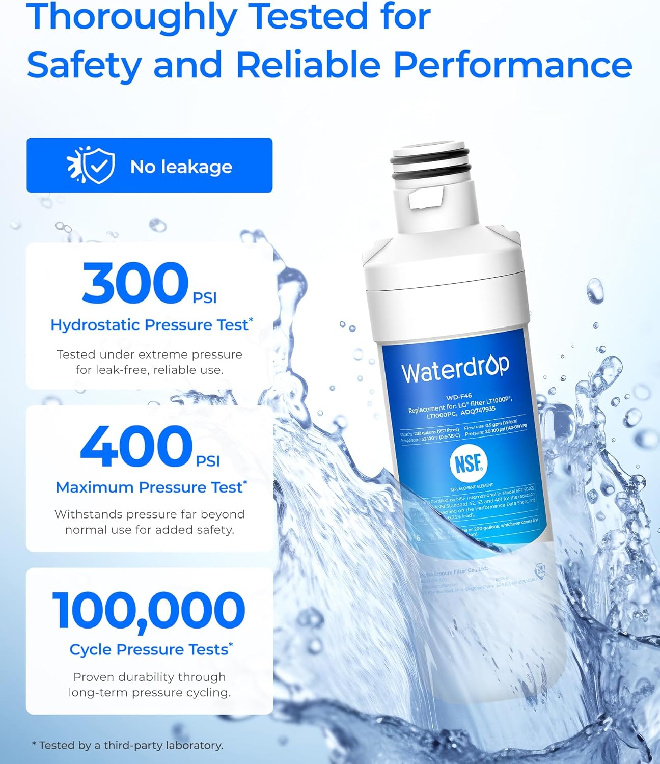 Thumbnail 5 de Waterdrop ADQ747935 Refrigerator Water Filter and Air Filter, 3 Combo