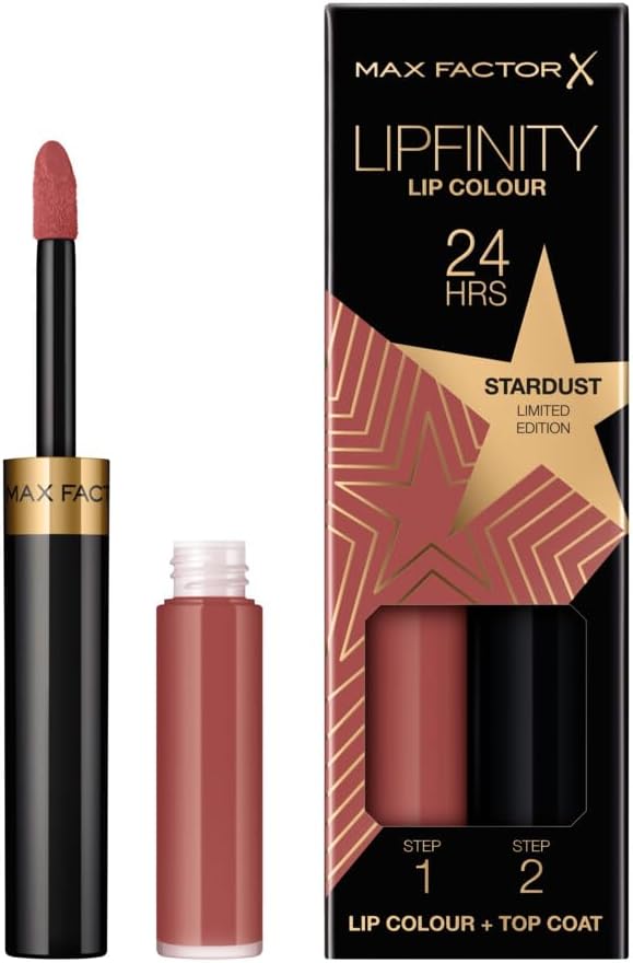 Detalle de Max Factor Lipfinity Lip Colour 2 Step Rising Stars Collection 82 Stardust – płynna pomadka