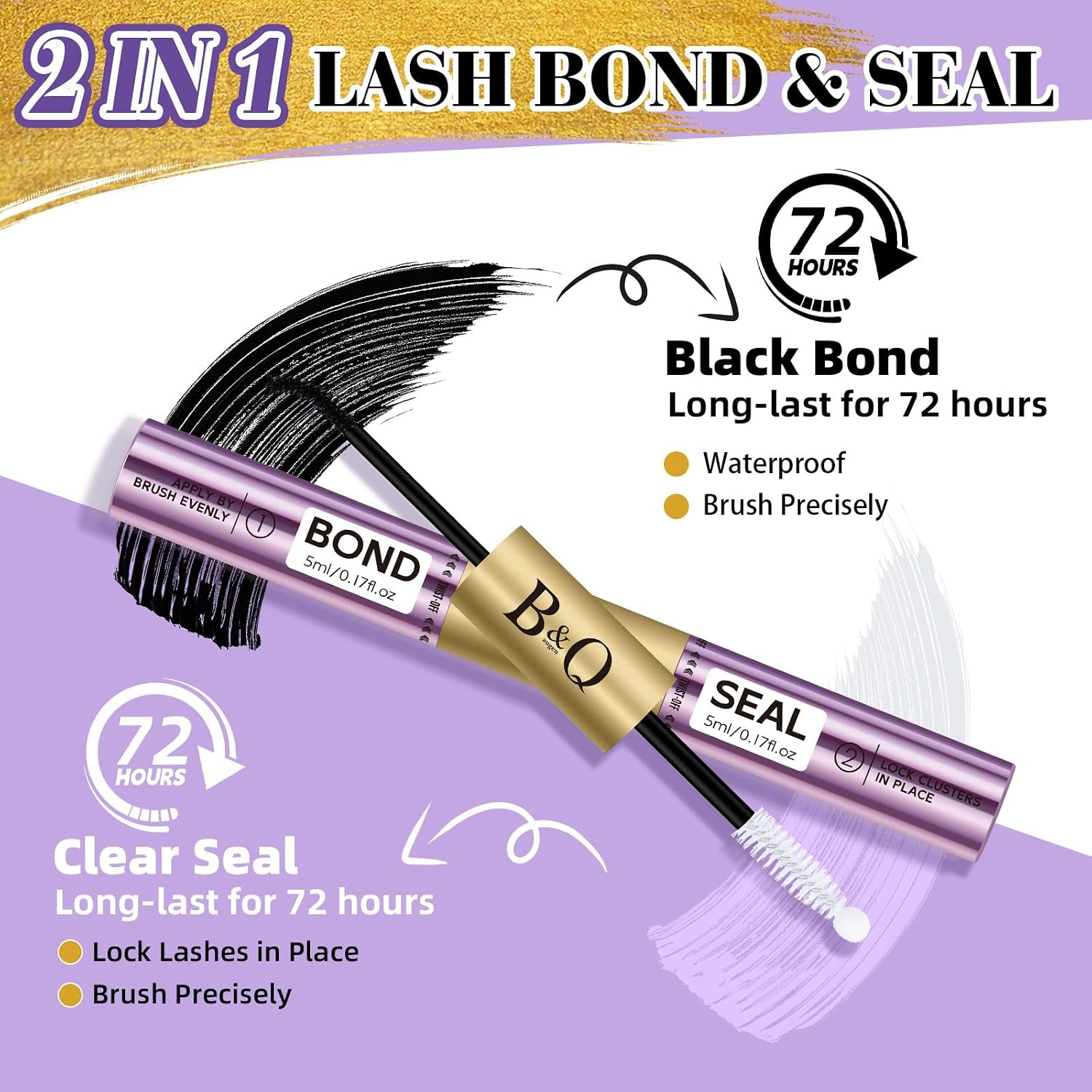 Thumbnail 1 de B&Q Lash Cluster Glue 10ML: Bond & Seal for Waterproof Lash Clusters