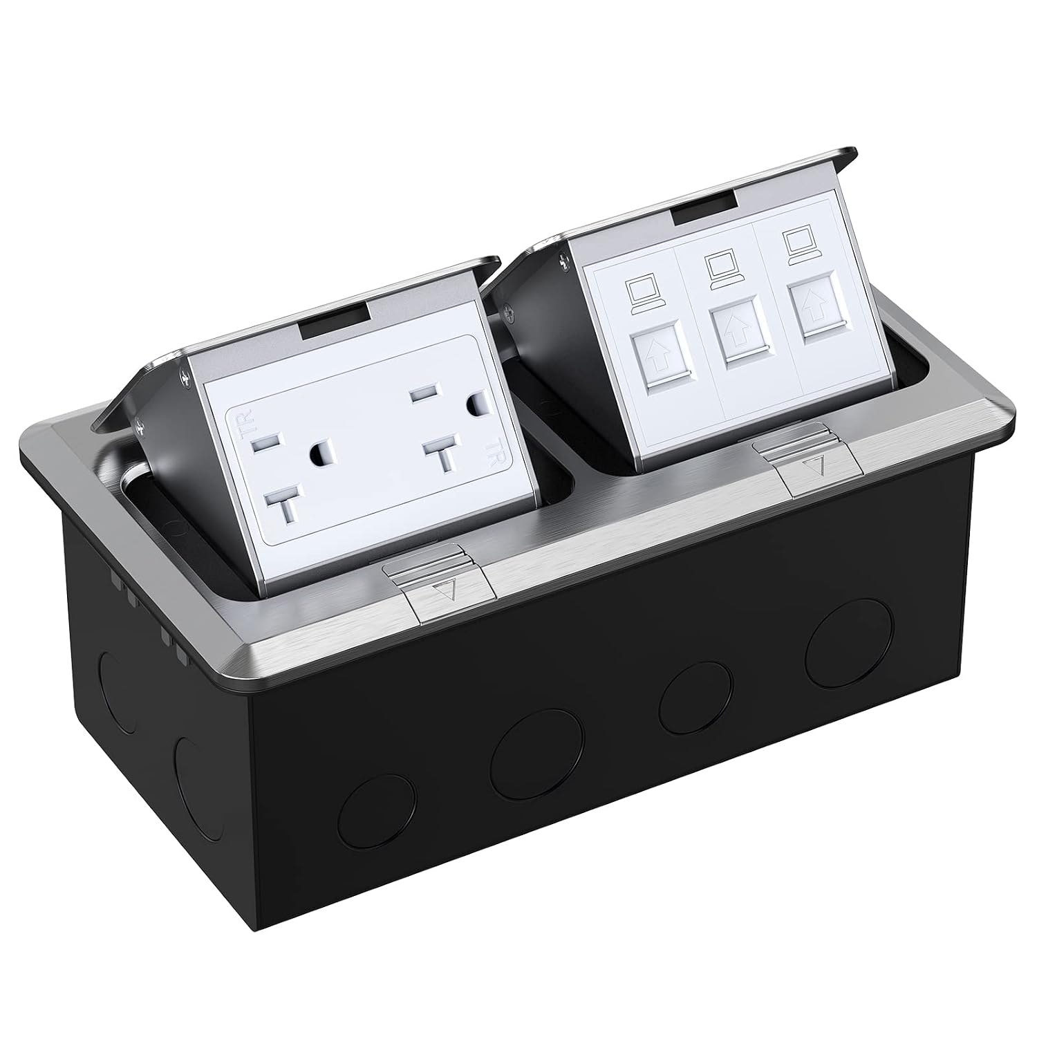 Detalle de WEBANG Pop-Up Floor Box Kit, brushed nickel