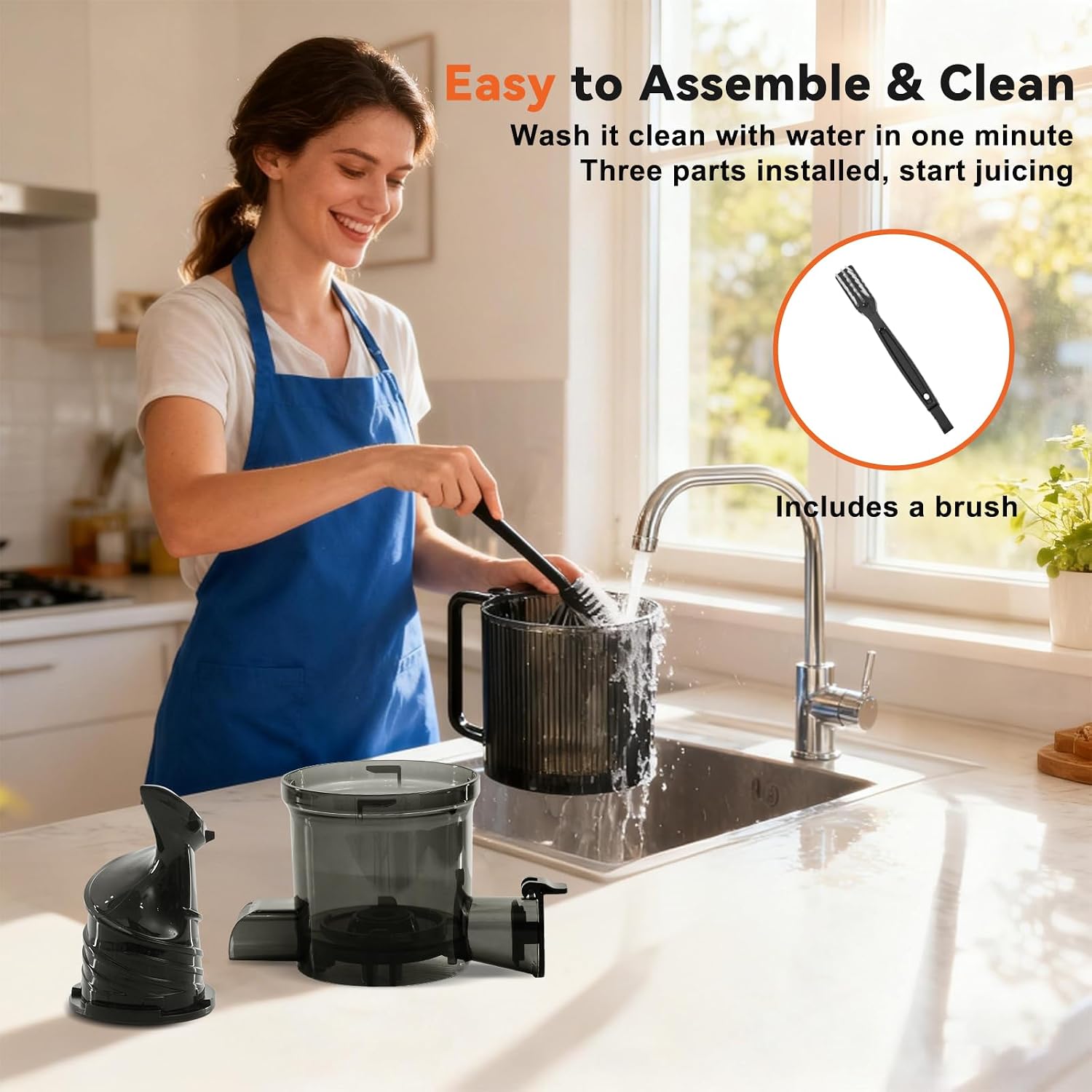 Detalle de NEWBULIG Cold Press Juicer with 4.25-Inch Feed Chute