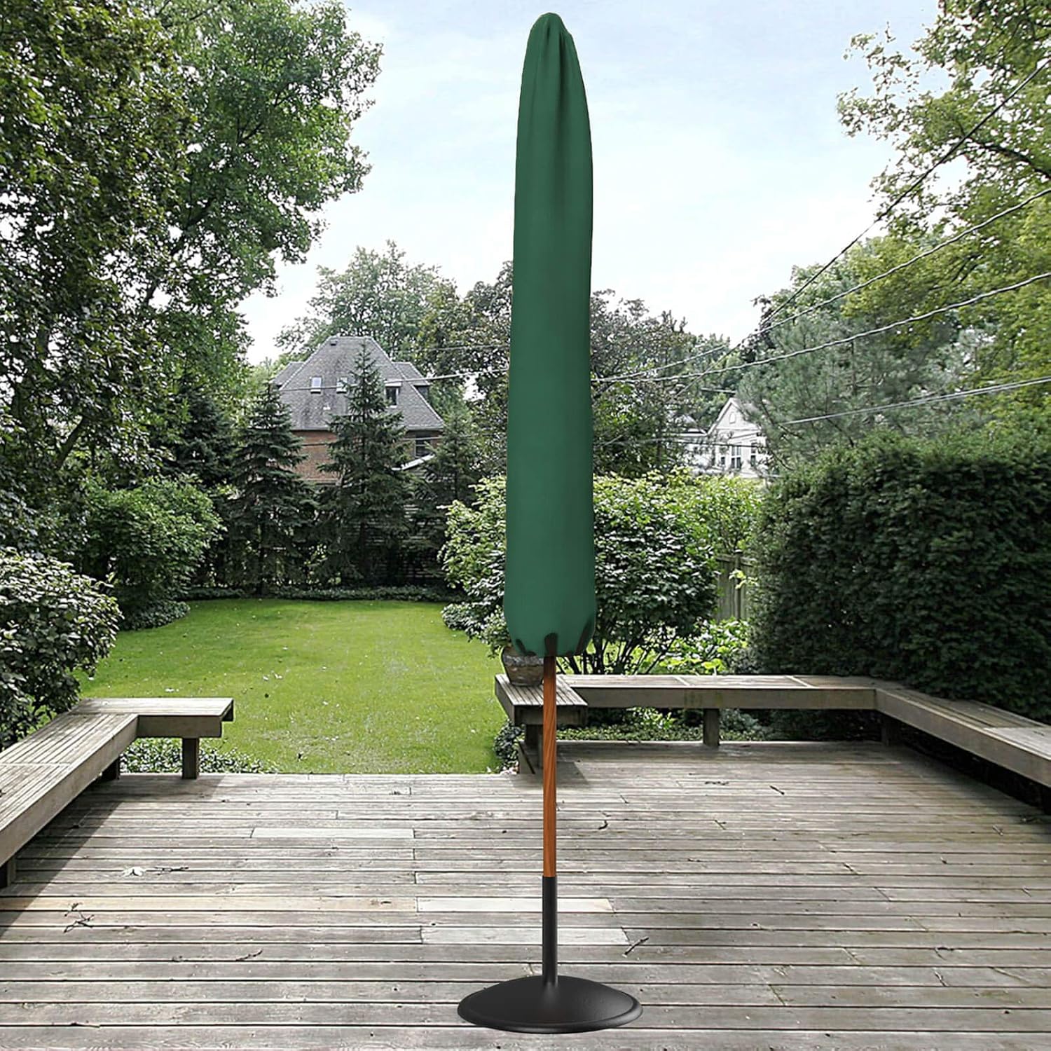 Thumbnail 6 de RICHIE Heavy-Duty 600D Oxford Garden Parasol Cover (Waterproof, 2–3m Round Parasols, No Zip) – Green