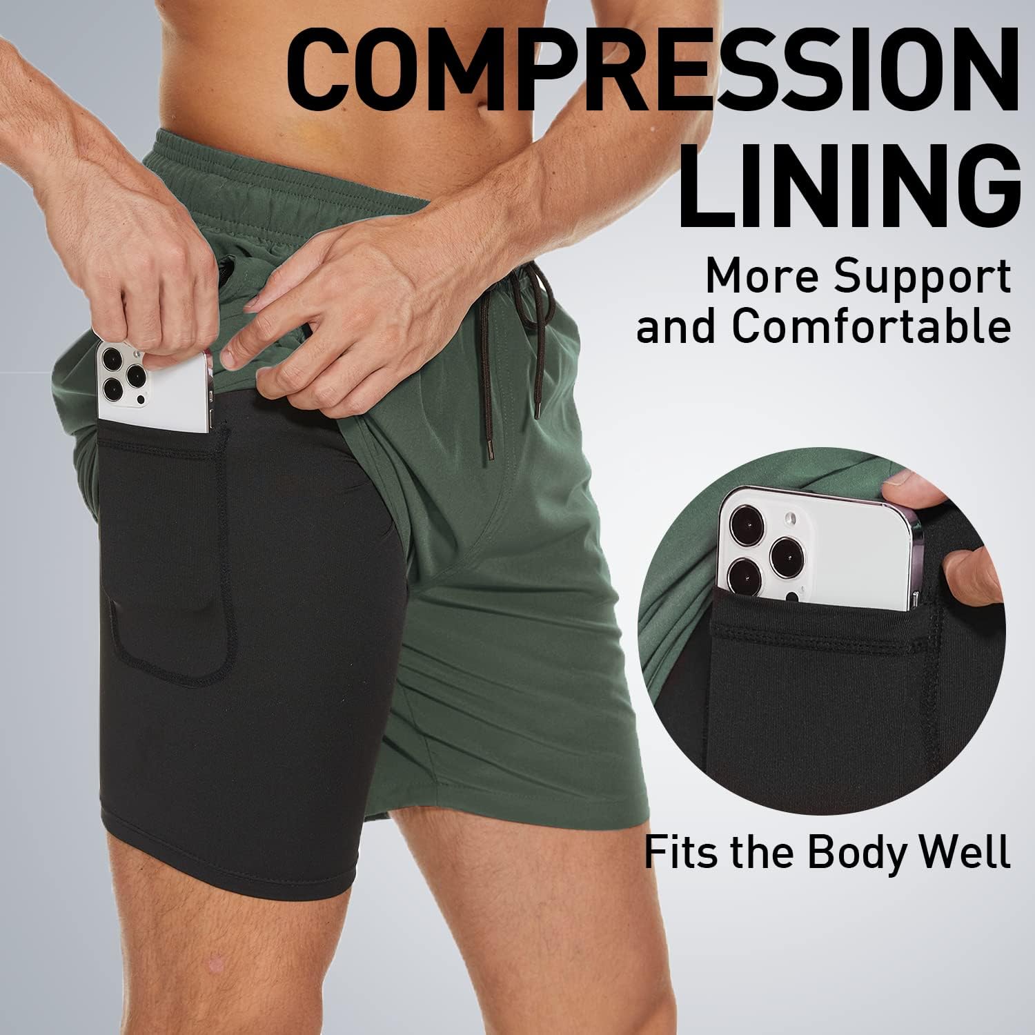 Thumbnail 3 de Arcweg 2-in-1 Men’s Swim Trunks with Compression Liner and Zip Pockets
