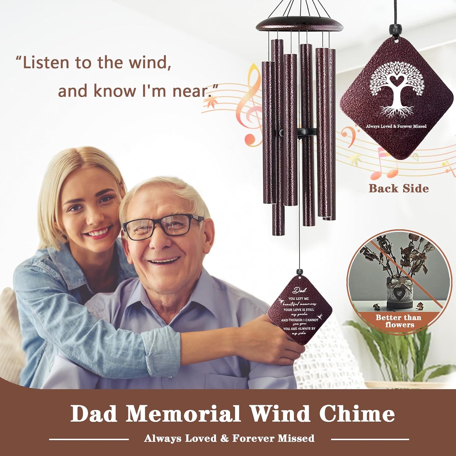 Detalle 2 de Doopeer Doopeer-090502 Memorial Wind Chime, 32-Inch Bronze Aluminum