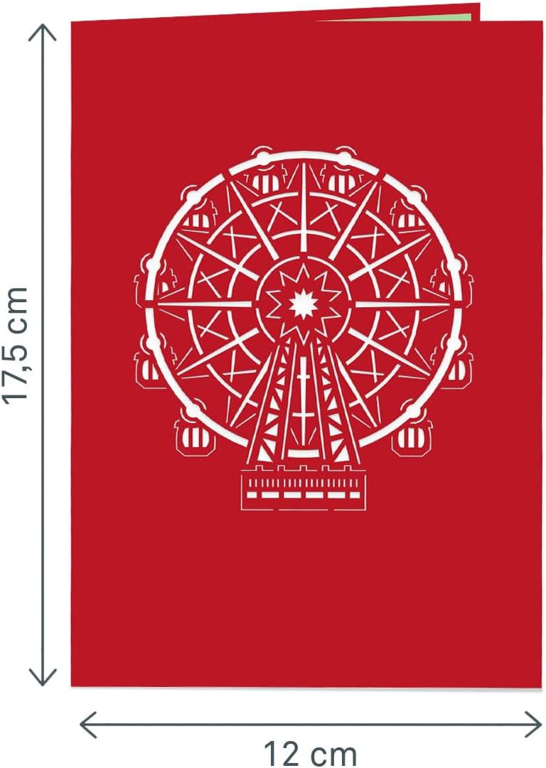 Thumbnail 3 de papercrush® Carte pop-up 3D parc d’attractions avec grande roue (Prater de Vienne) – carte d’anniversaire et bon cadeau