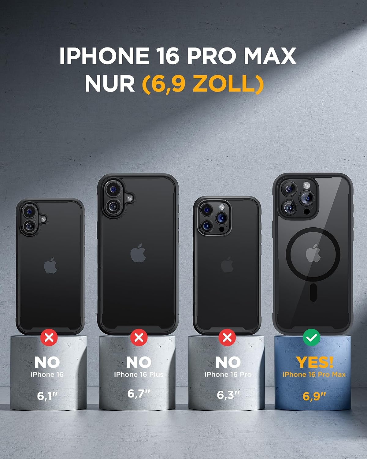 Detalle 2 de Miracase Glas Serie für iPhone 16 Pro Max Hülle mit MagSafe – Rundumschutz & Kamerasteuerung