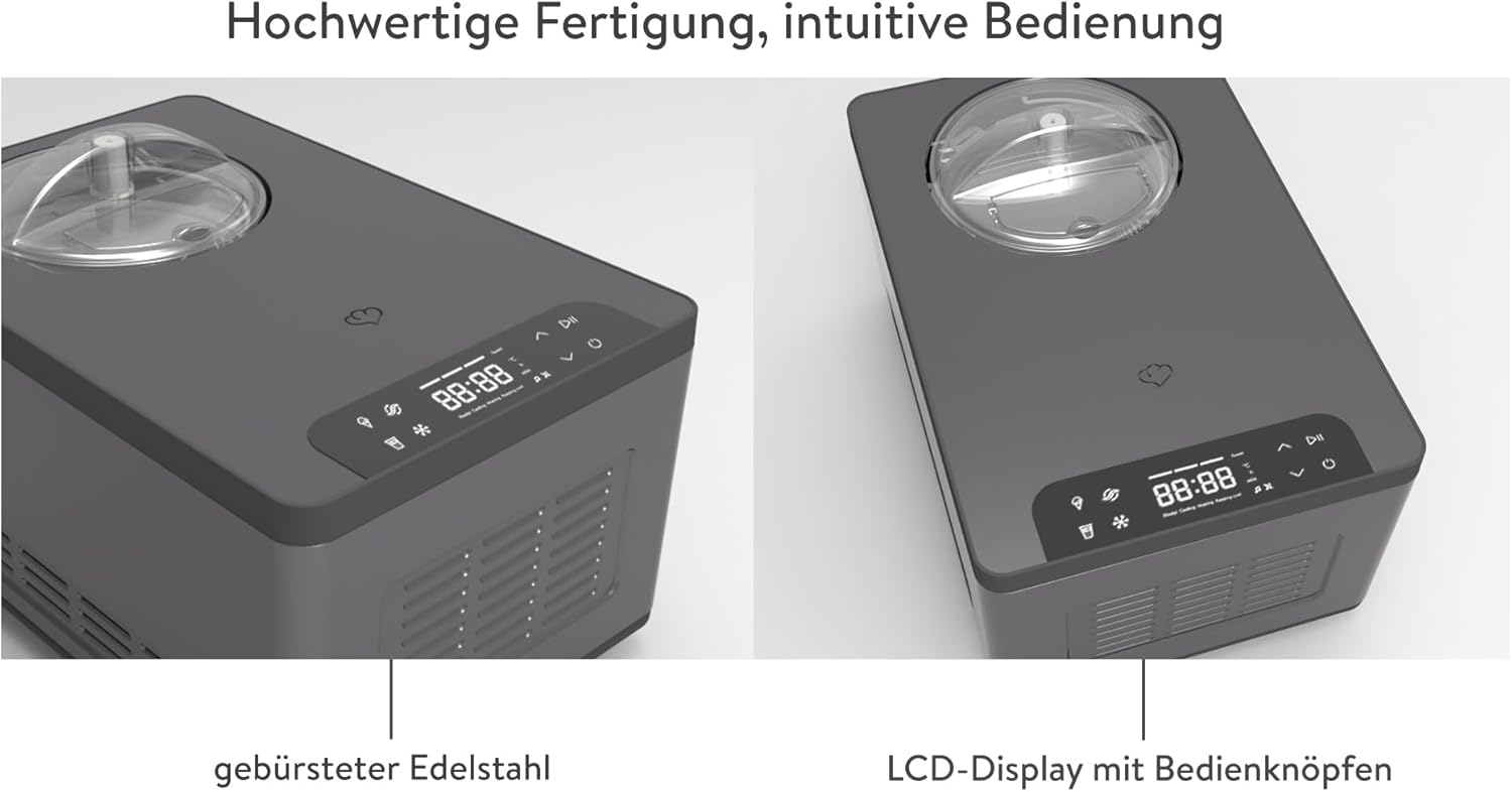 Detalle de SPRINGLANE Elisa 2,0 L: 2-in-1 Eismaschine & Joghurtbereiter mit selbstkühlendem Kompressor und Heizfunktion