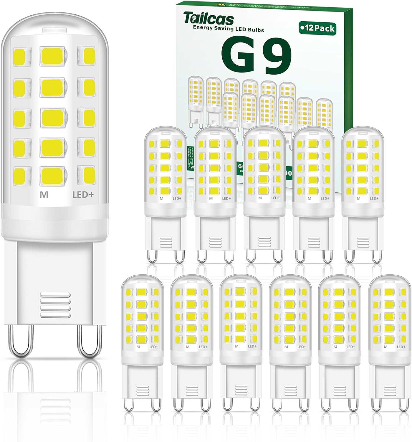 Detalle 2 de Tailcas Ampoule LED G9 (12 pièces) 3000K – 500 lm – 5W équivalent 50W Halogène, non dimmable