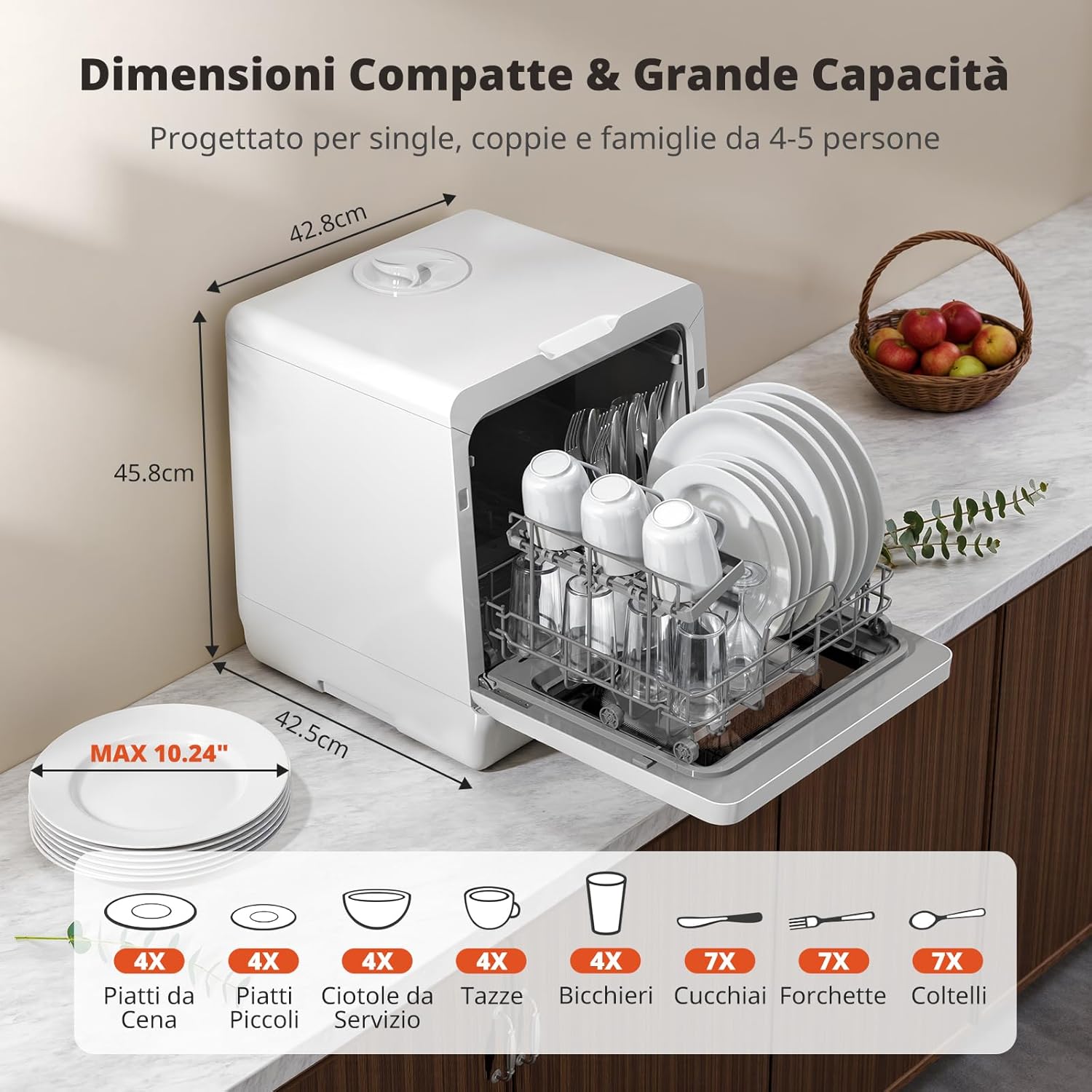 Detalle 1 de AIRMSEN Mini lavastoviglie da tavolo 5L
