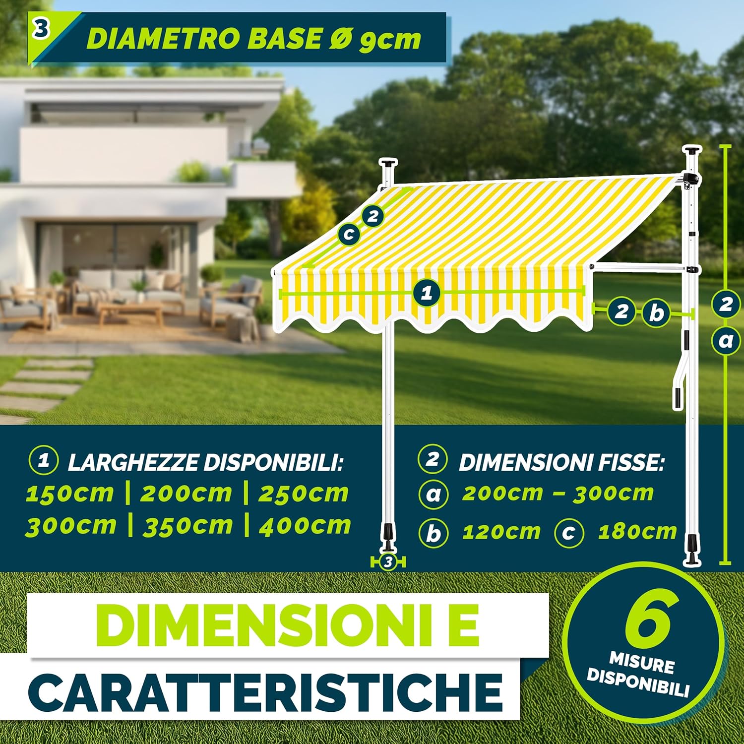 Thumbnail 5 de Tillvex Tenda da Sole a Bracci con Manovella: protezione solare affidabile per balcone e terrazzo