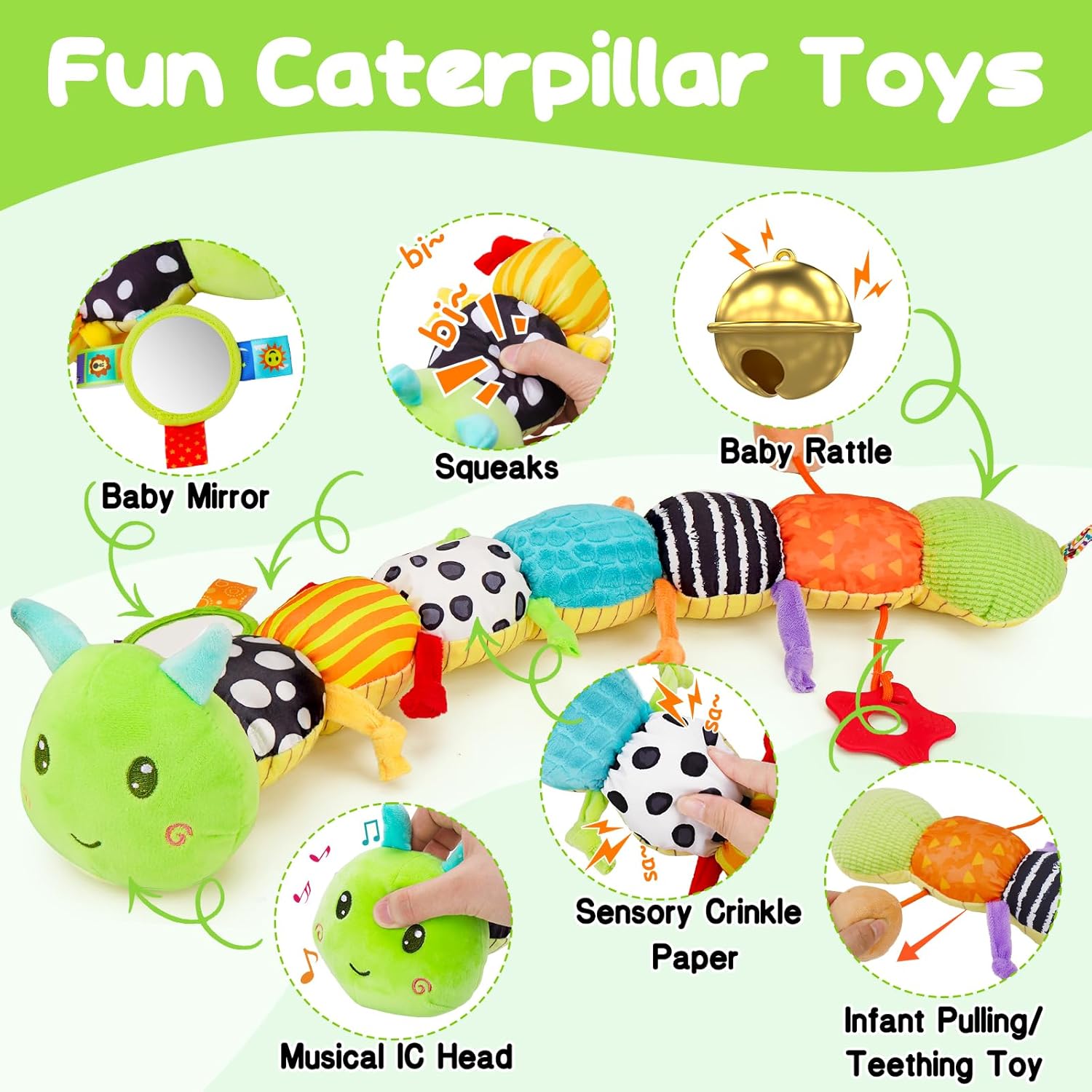 Detalle 2 de Baby Sensory Caterpillar Toy 20-inch