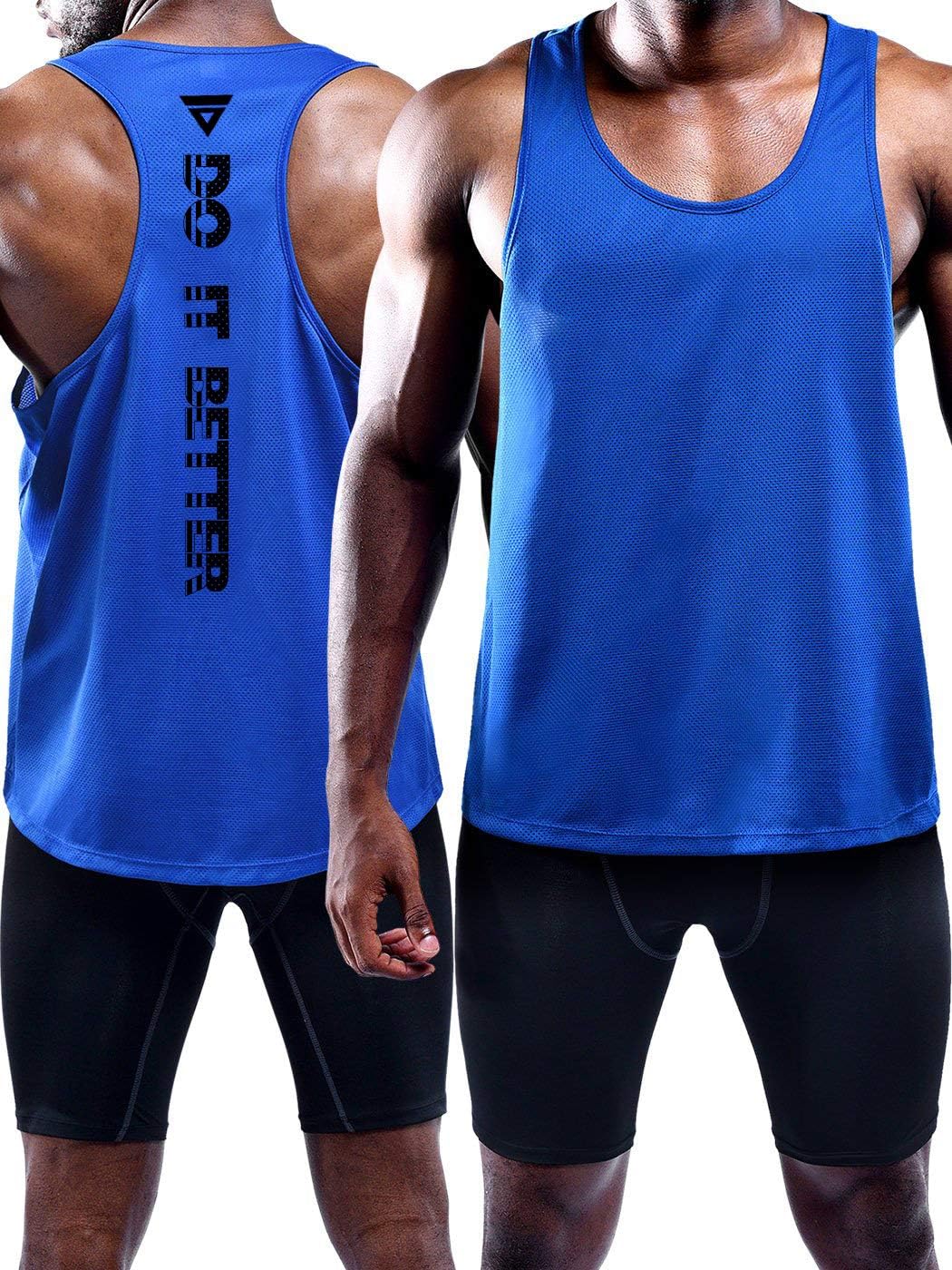 Detalle de Boyzn Men's Y-Back Workout Tank Tops (1 or 3 Pack) – Lightweight, Breathable Mesh Vest for Gym and Running