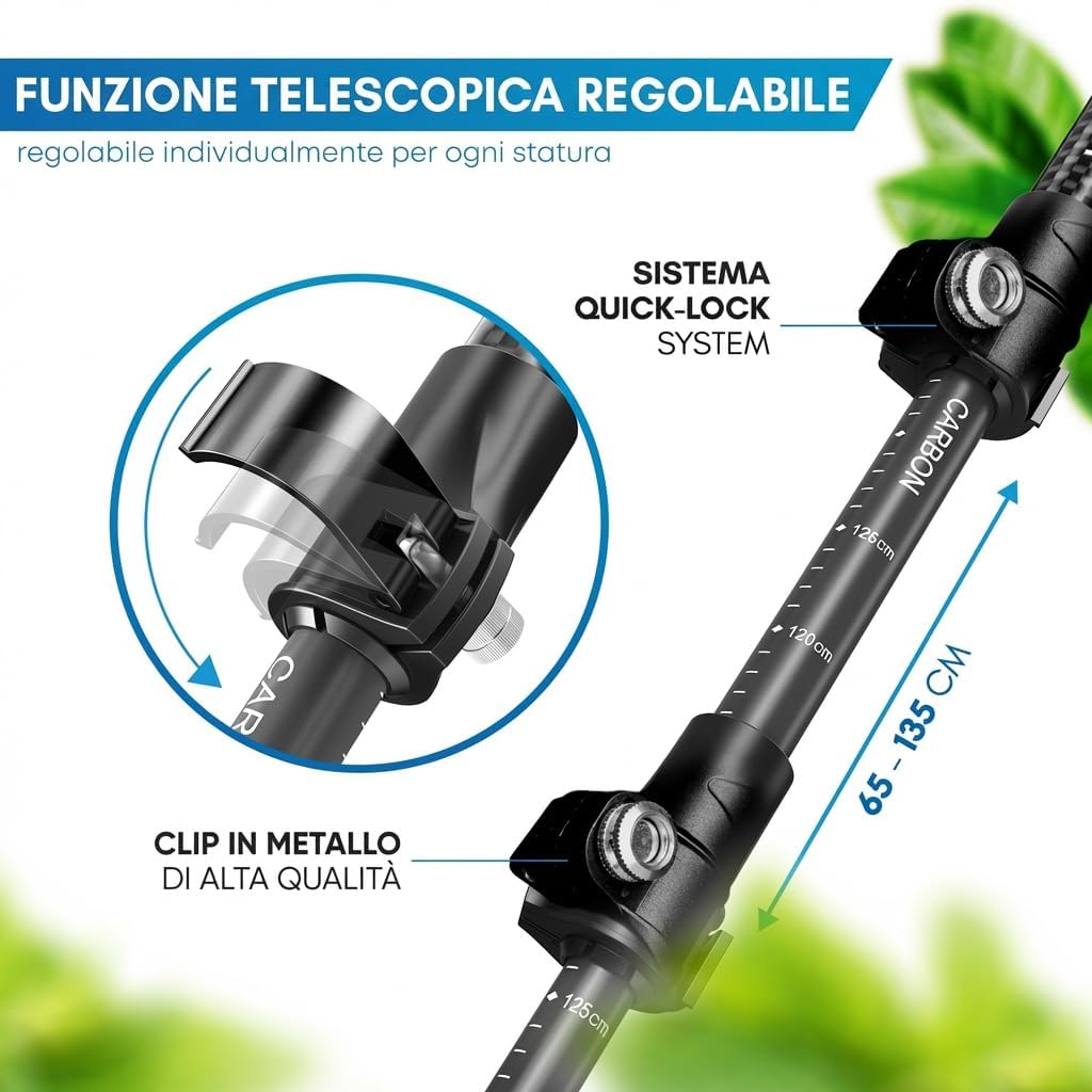 Detalle 2 de NORDMUT Bastoncini Trekking Telescopici Ultraleggeri con Impugnatura in Sughero Naturale